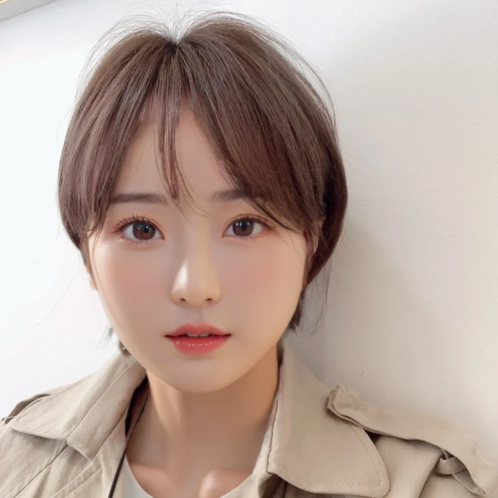 Best Quality, 8k, Masterpiece, (Portrait: 1.3), (photo realistic:1.4), (hyper realistic:1.4), Sharp Focus, looking at viewer, (smoother lighting:1.1), (increase cinematic lighting quality:0.9), realistic lighting, backlighting, light on face, ray trace, (brightening light:1.2), (Increase quality:1.4), sharp detail, (best quality real texture skin:1.4), finely detailed eyes, black_eyes, finely detailed face, 22year old Korean woman
