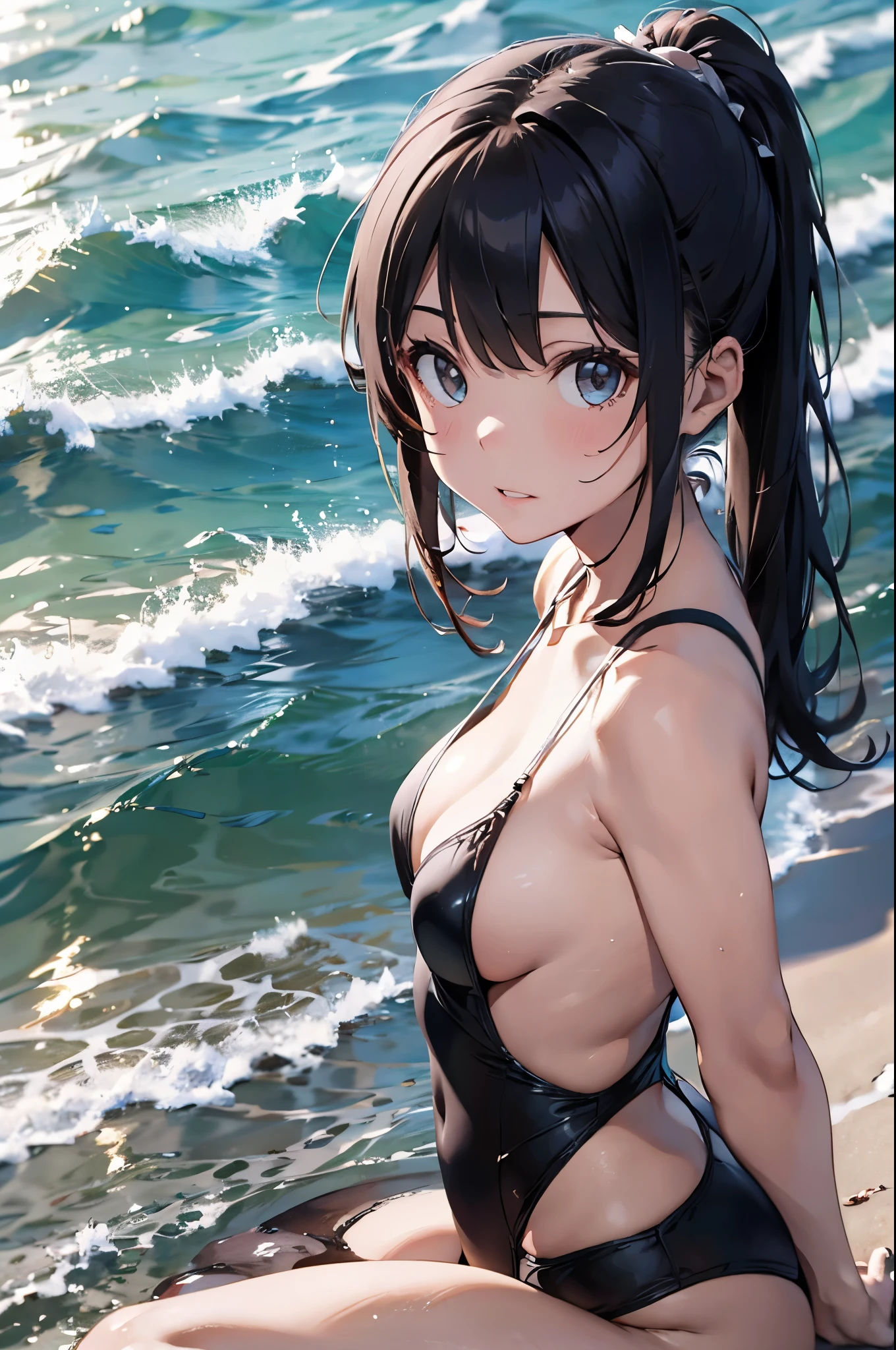 High resolution,topless、
One beautiful young woman,Silver Hair、ponytail、
(Soft Saturation:1.3), (Fair skin:1.2),
(ultra-Detailed Background, Detailed Background), Bokeh,
break'Portrait of a smiling girl.,
When viewed from the front, The composition is symmetrical,
Looking straight at you with serious eyes,
break Swimwear, topless、, Center of chest,
Outdoor, Sea surface, null, sunlight,Summer beach, Sandy Beach,
Strong light, Front lighting,
(:1.3), (Cowboy Shot:1.2),
Front brake angle,
View your viewers,
Dynamic pose,
sitting on the beach
Seaweed、Seaweed、Seaweed、Seaweed、Seaweed、Seaweed、Seaweed、