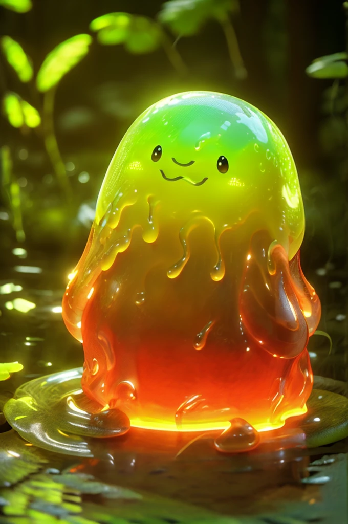 コーヒー色と白色の二人のSlime娘、liquid、Loose、Slime、female、monster Girl、