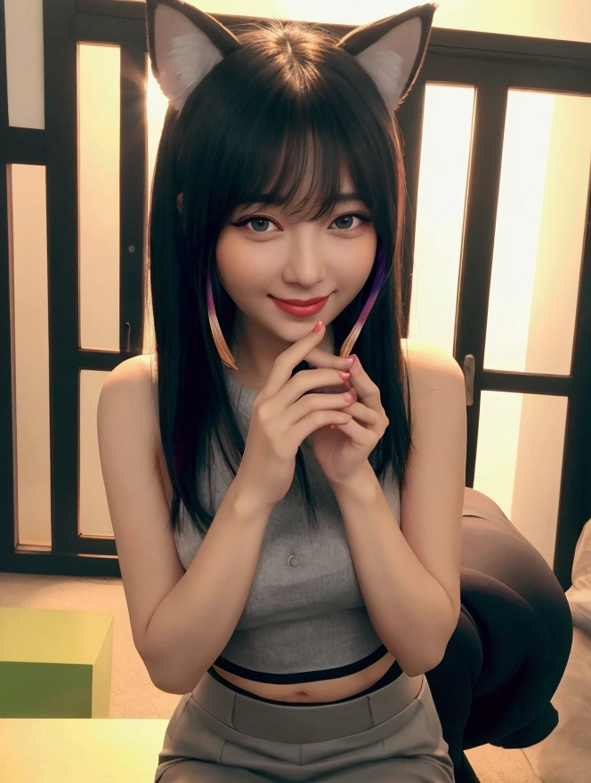 mini skirt、Detailed eyes and face、Big breasts exposed、Being Raped,Pants with detailed drawings、turn your hips forward、Pants are taken off、air bobbles, wince, longeyelashes, solid circle eyes, fake animal ears, light smile, ear blush, fang, ccurate, multicolored hair, Surrealism, drop shadow, anaglyph, stereogram, ass pov, atmospheric perspective, 8k, super detail, best quality