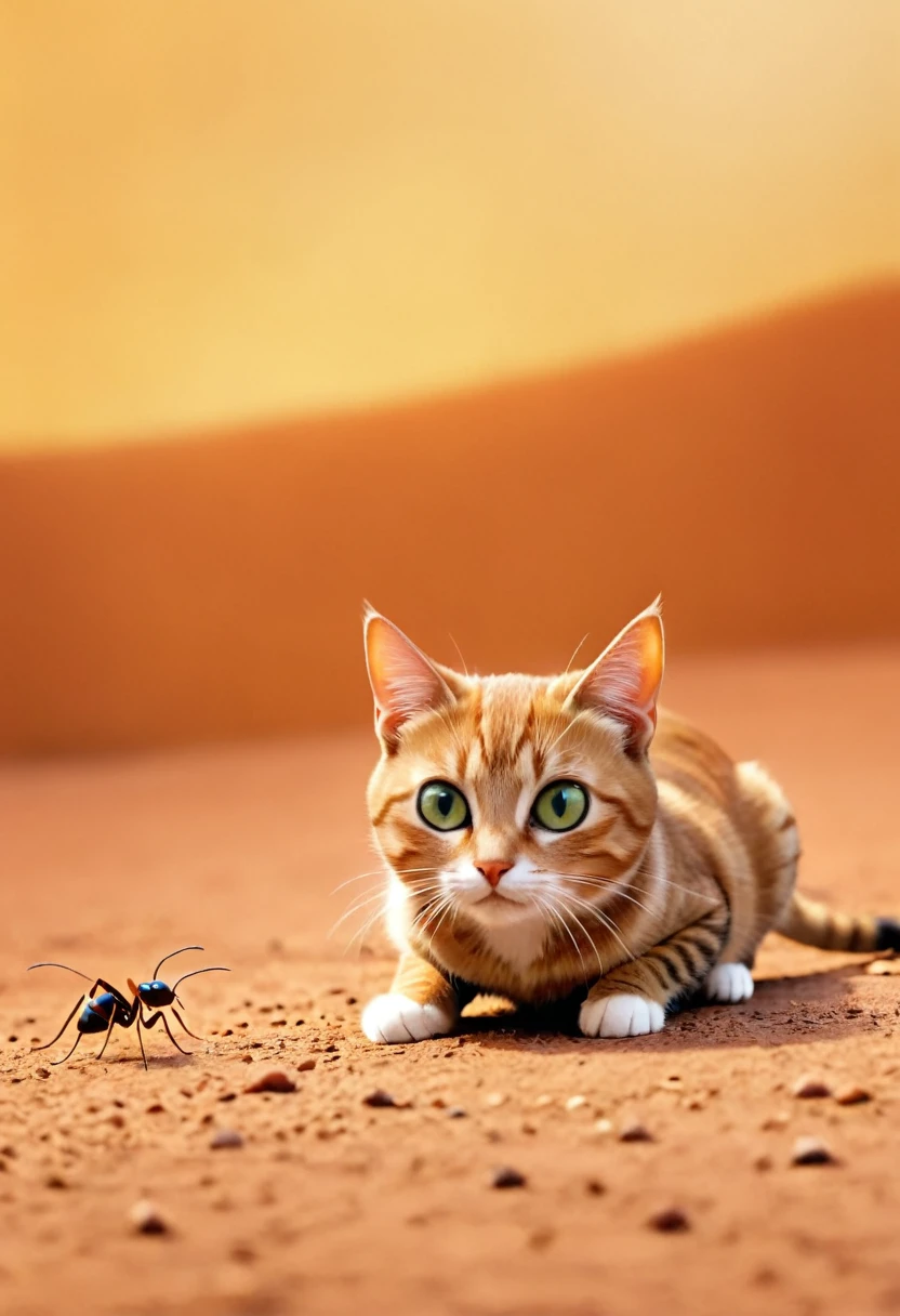 arafed a picture of an ant looking at a cat, picture taken from the ant point of view