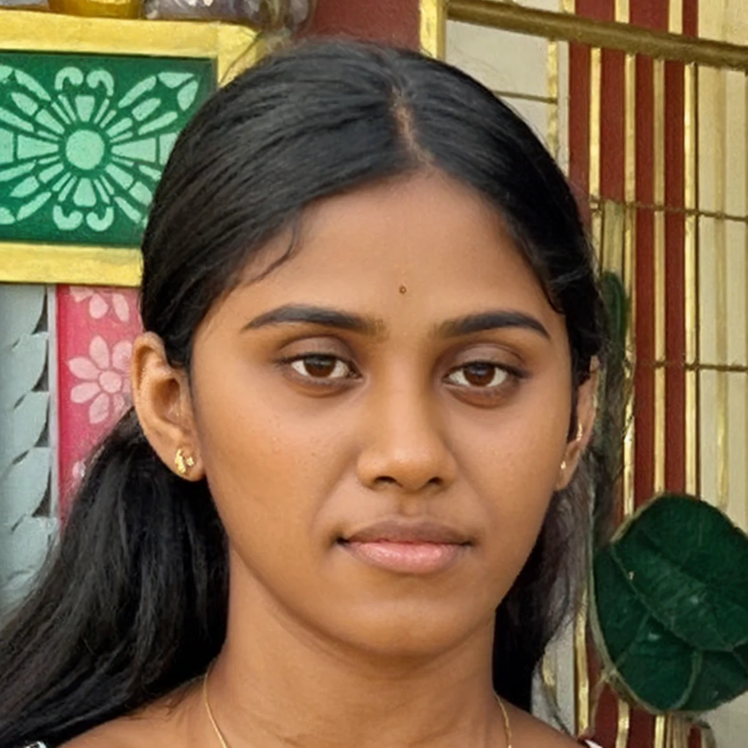 a body of a Tamil young girl showing off with a thin bikini