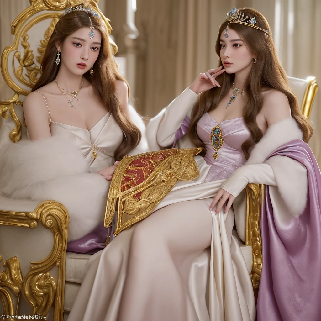 Name: Princess Elizabeth of Sonora
Appearance:
• Hair: Long, wavy, golden brown hair reaching almost to the waist. Her hair is often decorated with gold pins and tiaras with precious stones.
• Eyes: Large, almond-shaped, sapphire-colored, sparkling with wisdom and kindness.
• Skin: Light, with a slight blush that indicates her noble origin.
• Body: Slender and graceful, with graceful features that radiate nobility and majesty.
Clothes:
• She wears elaborate dresses made of silk and velvet, embroidered with gold and silver thread. Her favorite colors are royal blue and magenta.
• Her dresses are often decorated with family crests and symbols of empire, emphasizing her high status.
• An important element of her wardrobe is a cape made of white fur, symbolizing the purity and majesty of the Sonoran Empire.
Accessories:
• On her head she wears a diadem of diamonds and sapphires, which she inherited from her mother.
• Around her neck hangs a ruby necklace, a family heirloom and symbol of her lineage.
She also wears an Imperial signet ring on her right
hand, indicating its status
heir to the throne.
Features:
• Her demeanor is marked by great dignity and confidence. She knows how to control herself and always keeps calm even in the most difficult situations.
Elizabeth is known for her wisdom and justice, often participates in making important state decisions together with her father.
She also has a strong sense of duty to her empire and is willing to sacrifice personal interests for the welfare of her subjects.
Such a daughter of the emperor will become a pride
for the entire Sonoran Empire,
a symbol of her greatness and power.