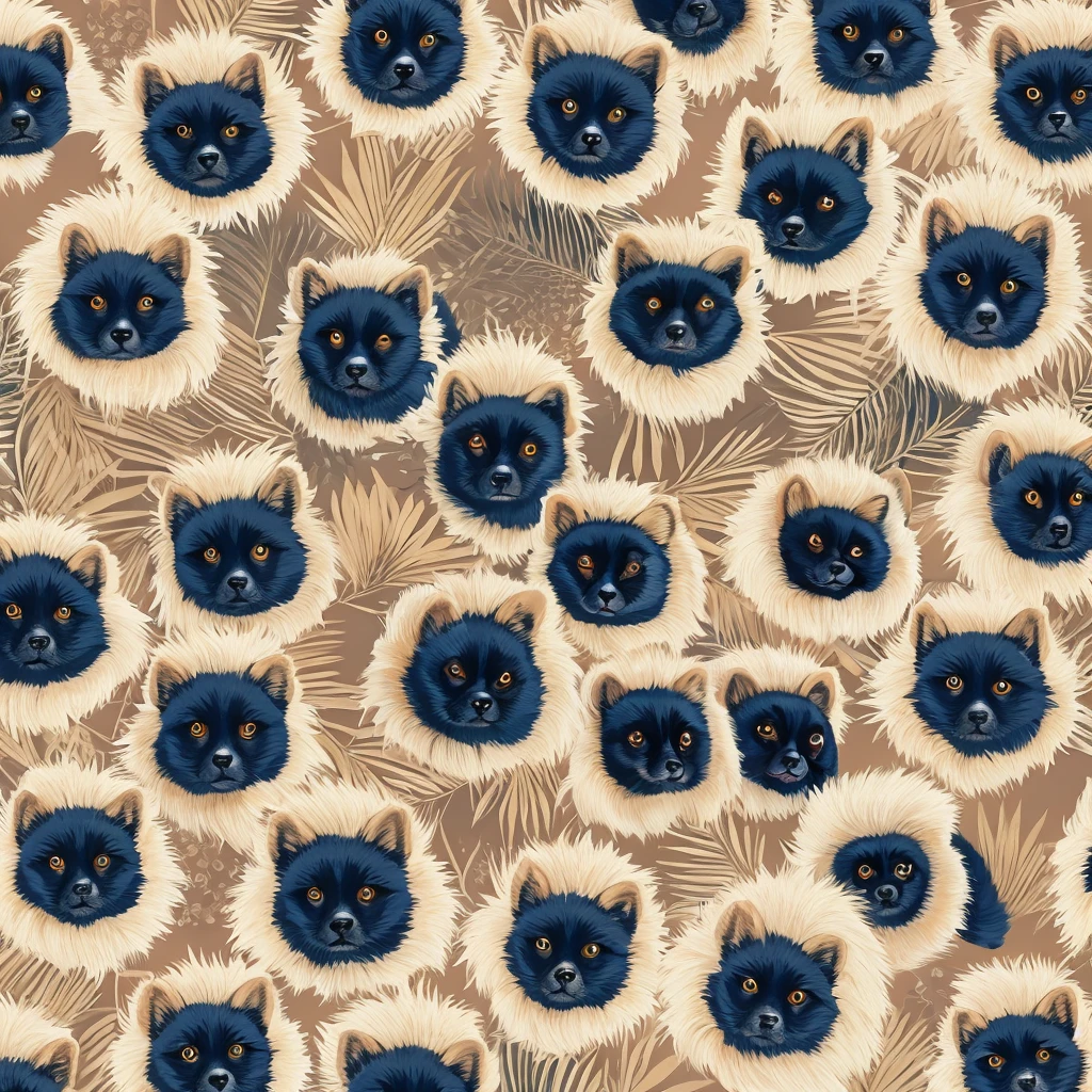 dog,Pomeranian,Japanese pattern,Ink,Tough