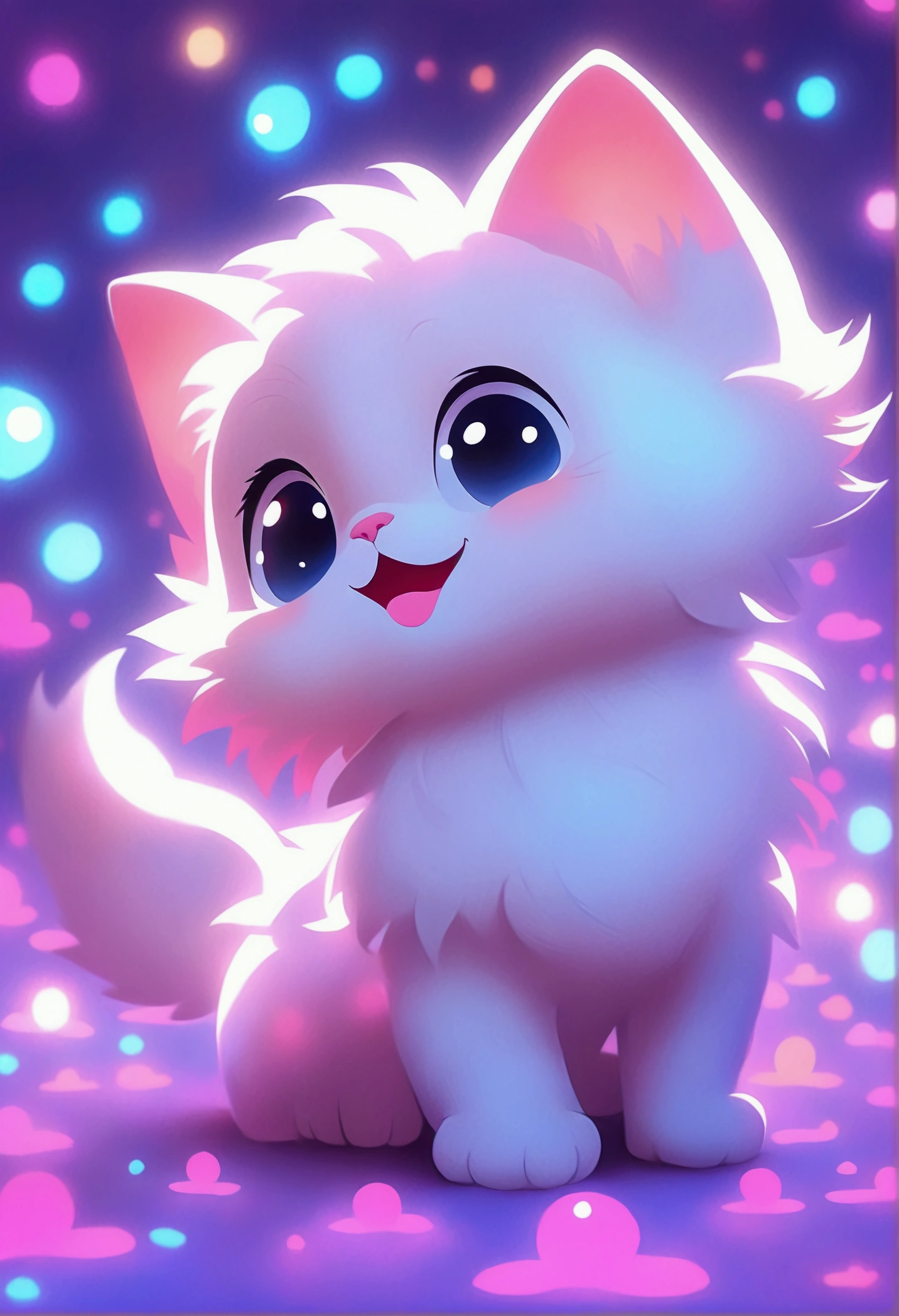 A cute and lovable kitten, Extremely detailed, 4K, 8K, masterpiece, best quality, Extremely detailed, Very detailed, Candy wind light, Volumetric Lighting, Dramatic chiaroscuro, Soft warm tones, Glowing fur, Beautiful bright colors, Complex texture, Surrealism, Composition, Shallow depth of field, The award-winning, Stunning details, Fascinating, thrilling, Amazing, magic, Ethereal,Princess Crown,Girl's big eyes