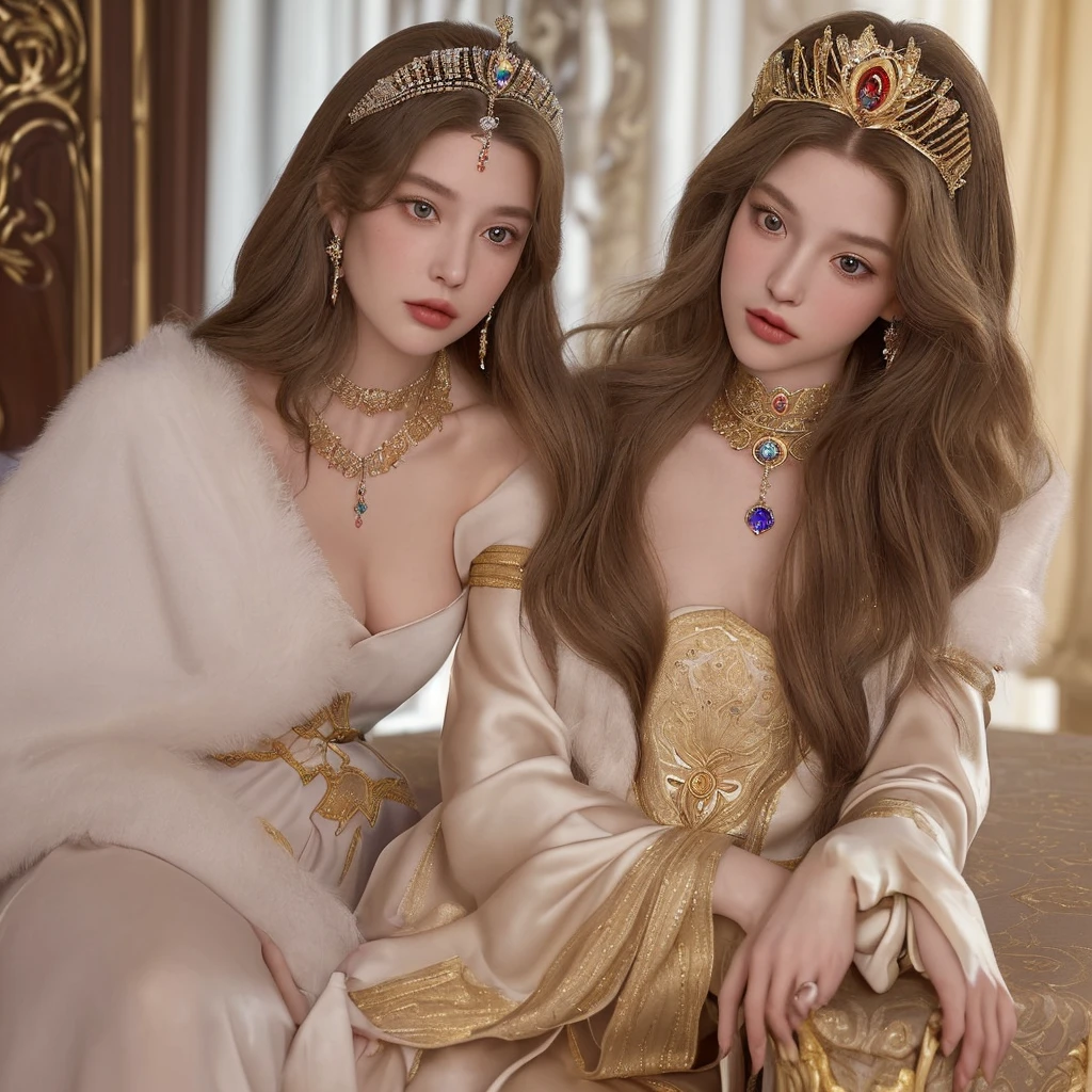 Name: Princess Elizabeth of Sonora
Appearance:
• Hair: Long, wavy, golden brown hair reaching almost to the waist. Her hair is often decorated with gold pins and tiaras with precious stones.
• Eyes: Large, almond-shaped, sapphire-colored, sparkling with wisdom and kindness.
• Skin: Light, with a slight blush that indicates her noble origin.
• Body: Slender and graceful, with graceful features that radiate nobility and majesty.
Clothes:
• She wears elaborate dresses made of silk and velvet, embroidered with gold and silver thread. Her favorite colors are royal blue and magenta.
• Her dresses are often decorated with family crests and symbols of empire, emphasizing her high status.
• An important element of her wardrobe is a cape made of white fur, symbolizing the purity and majesty of the Sonoran Empire.
Accessories:
• On her head she wears a diadem of diamonds and sapphires, which she inherited from her mother.
• Around her neck hangs a ruby necklace, a family heirloom and symbol of her lineage.
She also wears an Imperial signet ring on her right
hand, indicating its status
heir to the throne.
Features:
• Her demeanor is marked by great dignity and confidence. She knows how to control herself and always keeps calm even in the most difficult situations.
Elizabeth is known for her wisdom and justice, often participates in making important state decisions together with her father.
She also has a strong sense of duty to her empire and is willing to sacrifice personal interests for the welfare of her subjects.
Such a daughter of the emperor will become a pride
for the entire Sonoran Empire,
a symbol of her greatness and power.