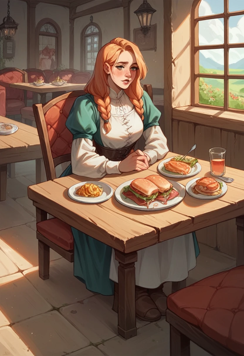 NSFW,countryside, Medieval, in, indoor, Humble, table, Chair, diner plates, Quadratic equation, PIVIX ,vagina,