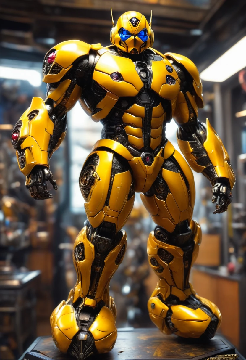 deadpool bumblebee transformers,full body, photography, highly detailed, 8K, HDR, photorealism, naturalistic, lifelike, raw photo,H effect,real_booster