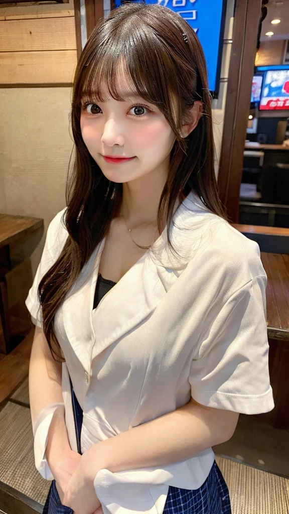 One girl, Part-time job at an izakaya、High resolution, Highest quality, High-resolution model, Bangs, chest, 大きなchest, Blushing,