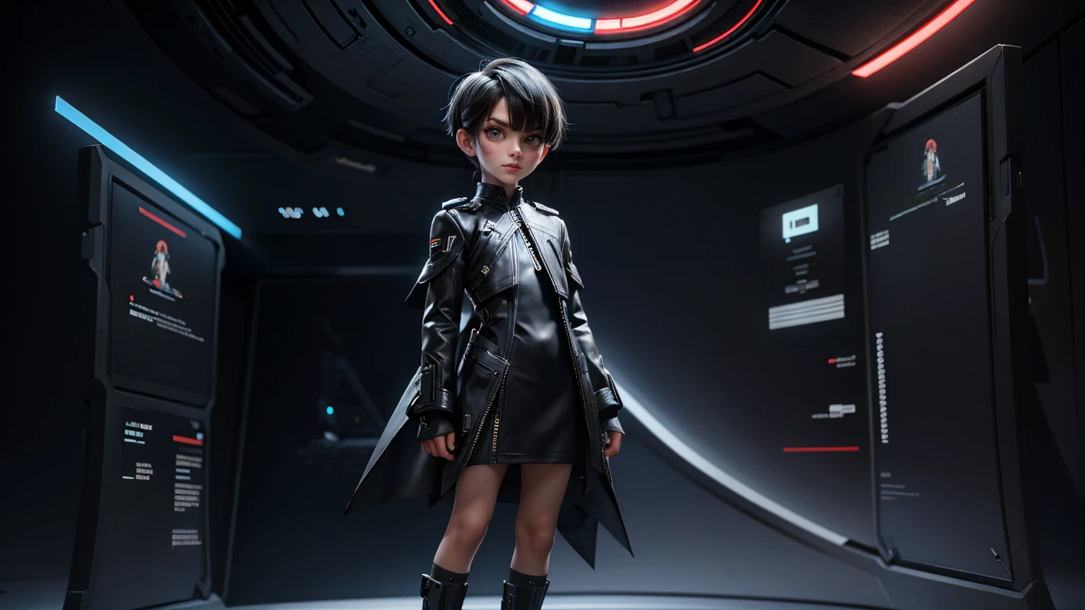 gaming boy, wearing a futuristic gaming dress, , black hairs, futuristic dress, gaming full straight standing pose, 14yo student, , Full body, boy, , gaming boy, Simple plain background, HD, standing, modern futuristic dress, front view, modern dresses, unique, Buzz Cut hair style, short hairs.