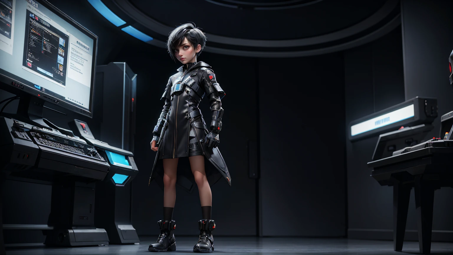 gaming boy, wearing a futuristic gaming dress, , black hairs, futuristic dress, gaming full straight standing pose, 14yo student, , Full body, boy, , gaming boy, Simple plain background, HD, standing, modern futuristic dress, front view, modern dresses, unique, Buzz Cut hair style, short hairs.