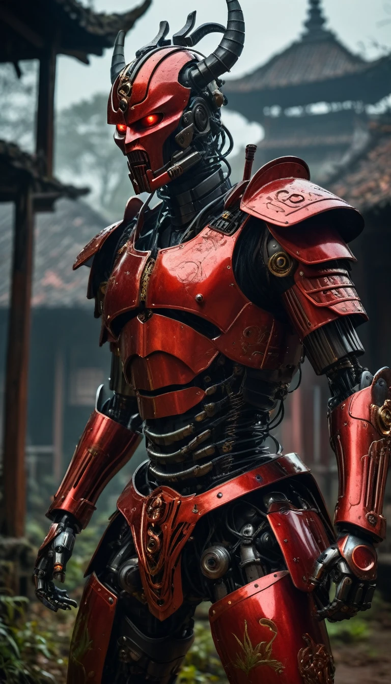 analog photo, hyper realistic, inspired by Beksinski, shot on Canon EOS 1D X Mark III, masterpiece, Equatorial Guinea Samurai cyborg robotic demon warrior, samurai cyberpunk armor, dynamic action pose, built of metal red gilded armor, intrincate details, in old village scene, biomechanical, mechanical parts, chiaroscuro , hyper realistic
biomechanoid organic structures, aesthetic portrait, Fantasy Dream Art, Shadow play, light, mist, moody, mysterious, glossy hair, earthy, vivid, cinematic, Film light, Hyper detailed, Hyper realistic, masterpiece, atmospheric, High resolution, Vibrant, High contrast, dark angle, 8k, HDR, 500px