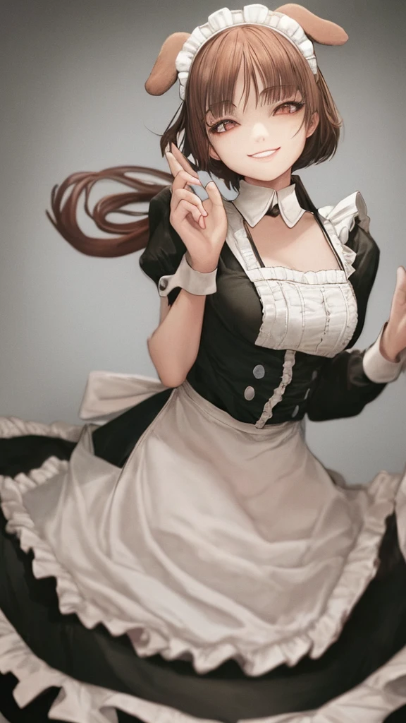 Beautiful face like an actress　
　Maid clothes　smile　　Dog ears