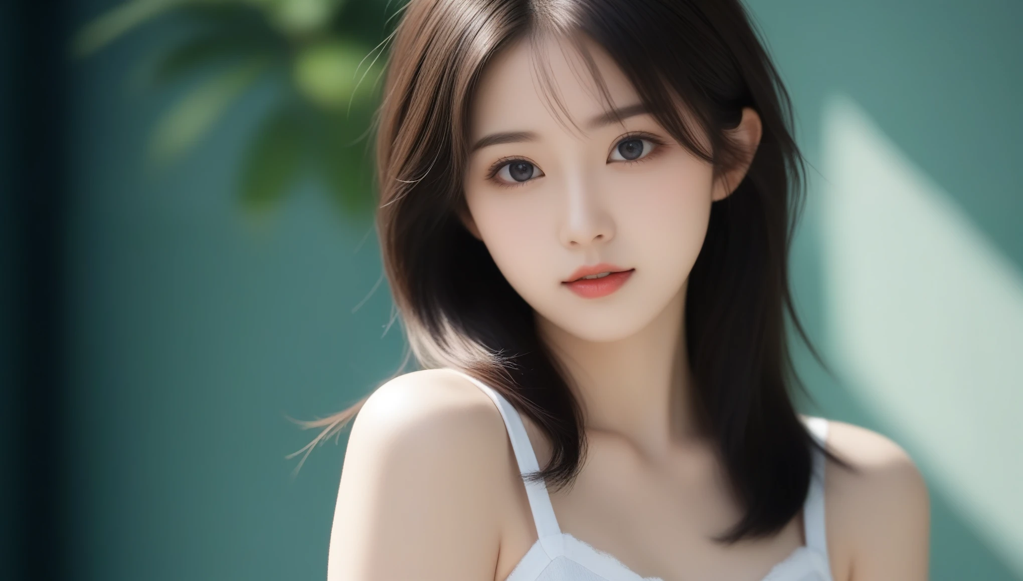 8k, Ultra-high resolution, Highest quality, masterpiece, 三分割法によるphotograph,Surreal, photograph, 1 Girl, (16 years old:1.3), pretty girl, Cute Face, Beautiful eyes in every detail, 細かくdetailedに,masterpiece,One Girl:1.2, Japan Female Announcer,upper body,blank expression,Black Hair,Messy hair,Station platform,風景photograph,Clean and modest clothing,Natural Makeup,Beautiful leg line beauty,Realistic Skin, Perfect and beautiful face ,完璧でCute Face, Skin with attention to detail, Perfect limbs、Narrow waist、Thin legs),Looking at the audience、beauty,Long neck、(((Ideal body type))),A cup small breasts :2,Portraiture:2,Perfect Anatomy,鮮明なdetailed,detailed,Surreal,Light and shadow,dappled sunlight