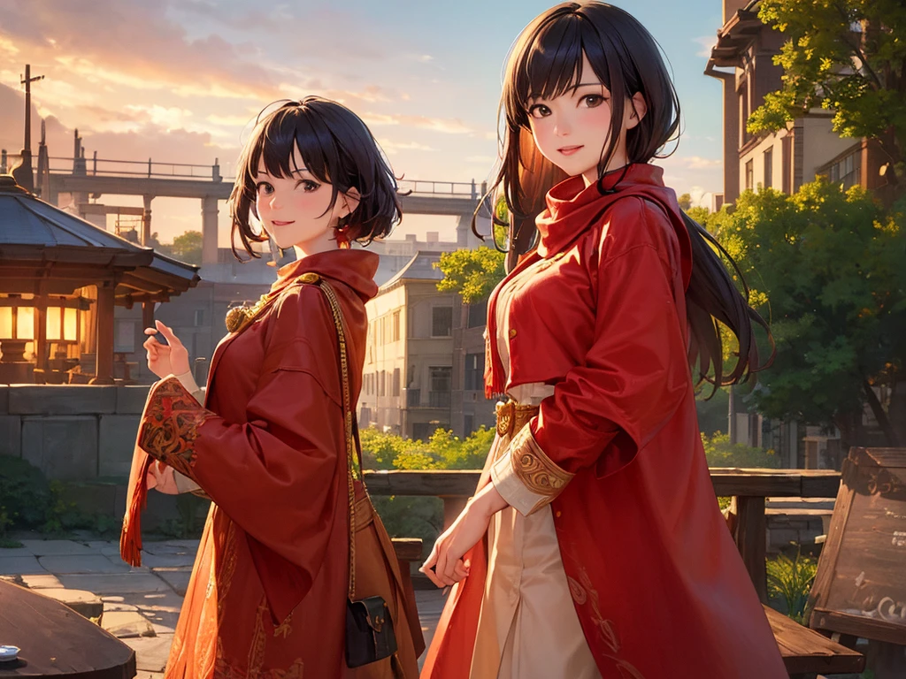(masterpiece、Highest quality:1.2),Frame In、 Cowboy Shot, woman1people、View your viewers, (Highest quality, 8k, Oil, Tabletop:1.2), Very detailed, (Realistic, Realistic:1.37), Wearing a red coat、White scarf、Bob Hair、Black Hair、smile、it's snowing、City of night、shopping、