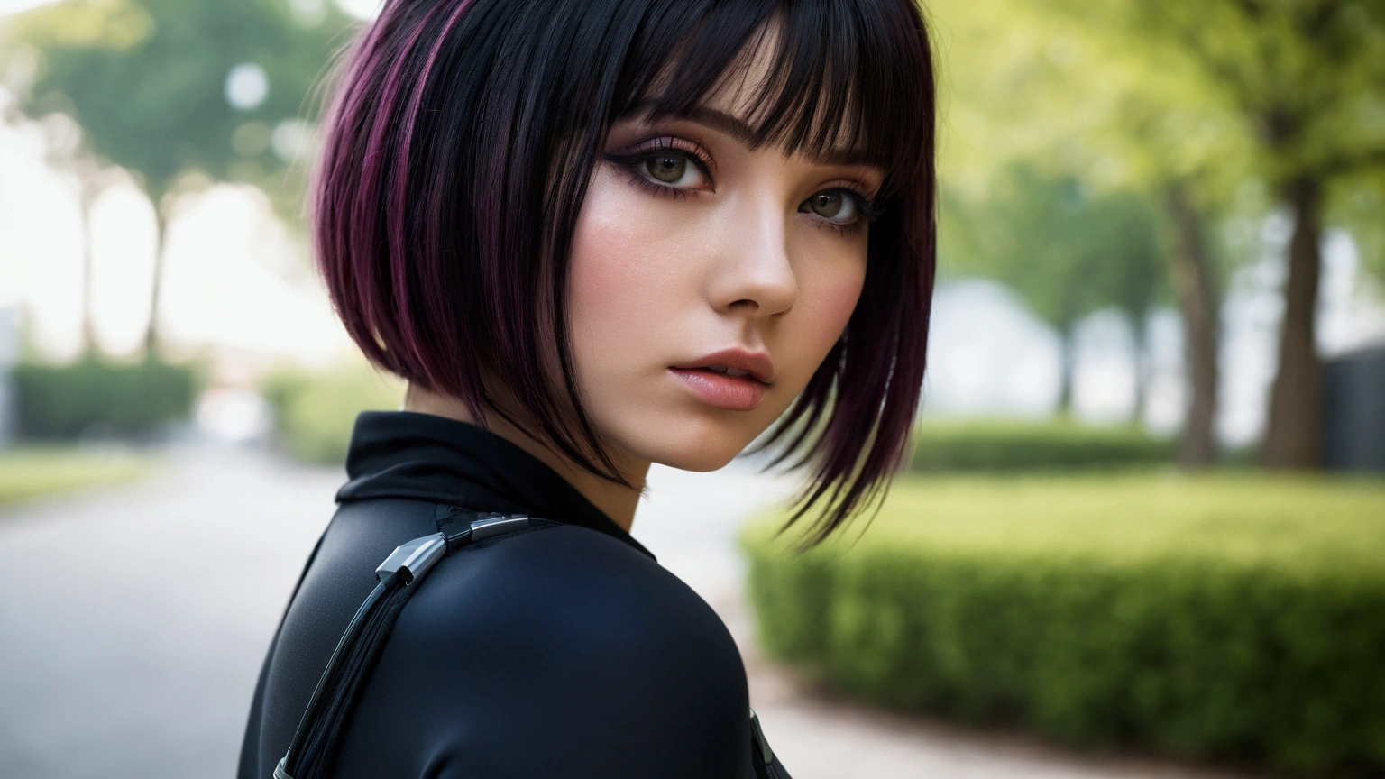 Highly detailed female photos, Lola Elizabeth, cyber punk, Futuristic, cyber punk bodysuit, 8K Ultra HD, RAW Photos, Model photoshoot, Detailed skin, Skin imperfections