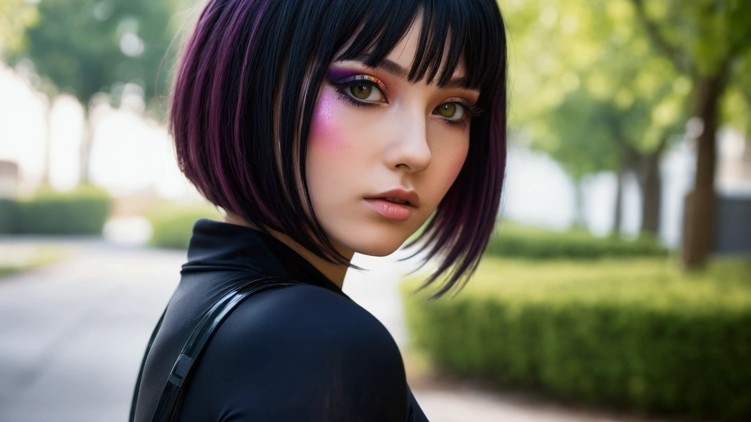 Highly detailed female photos, Lola Elizabeth, cyber punk, Futuristic, cyber punk bodysuit, 8K Ultra HD, RAW Photos, Model photoshoot, Detailed skin, Skin imperfections