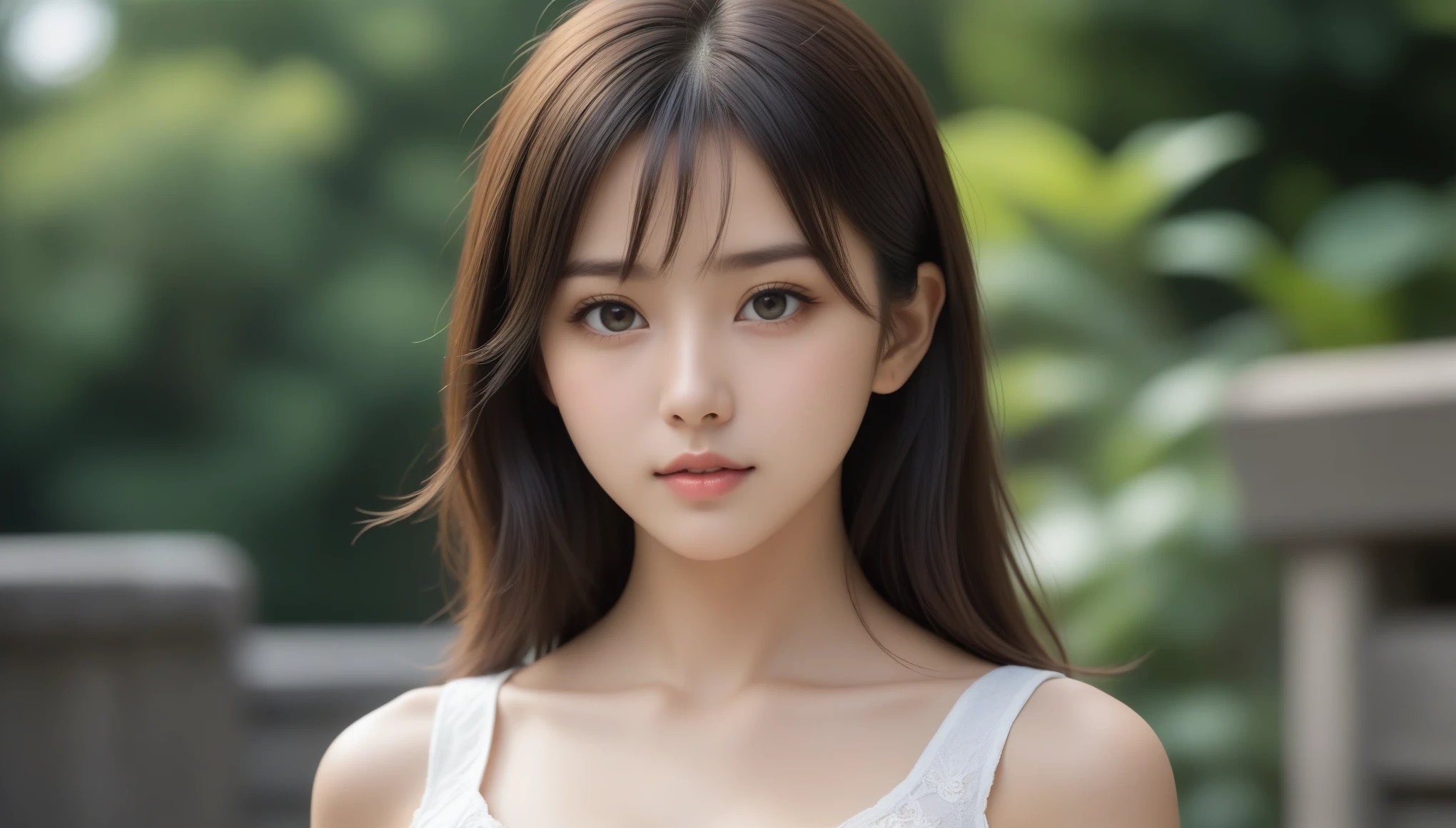 8k, Ultra-high resolution, Highest quality, masterpiece, 三分割法によるphotograph,Surreal, photograph, 1 Girl, (16 years old:1.3), pretty girl, Cute Face, Beautiful eyes in every detail, 細かくdetailedに,masterpiece,One Girl:1.2, Japan Female Announcer,extream close up,glaring,Black Hair,Messy hair,Hair over one eye,Station platform,風景photograph,Clean and modest clothing,Natural Makeup,Realistic Skin, Perfect and beautiful face ,完璧でCute Face, Skin with attention to detail, Perfect limbs、Narrow waist、Thin legs),Looking at the audience、beauty,Long neck、(((Ideal body type))),A cup small breasts :2,Portraiture:2,Perfect Anatomy,鮮明なdetailed,detailed,Surreal,Light and shadow,dappled sunlight