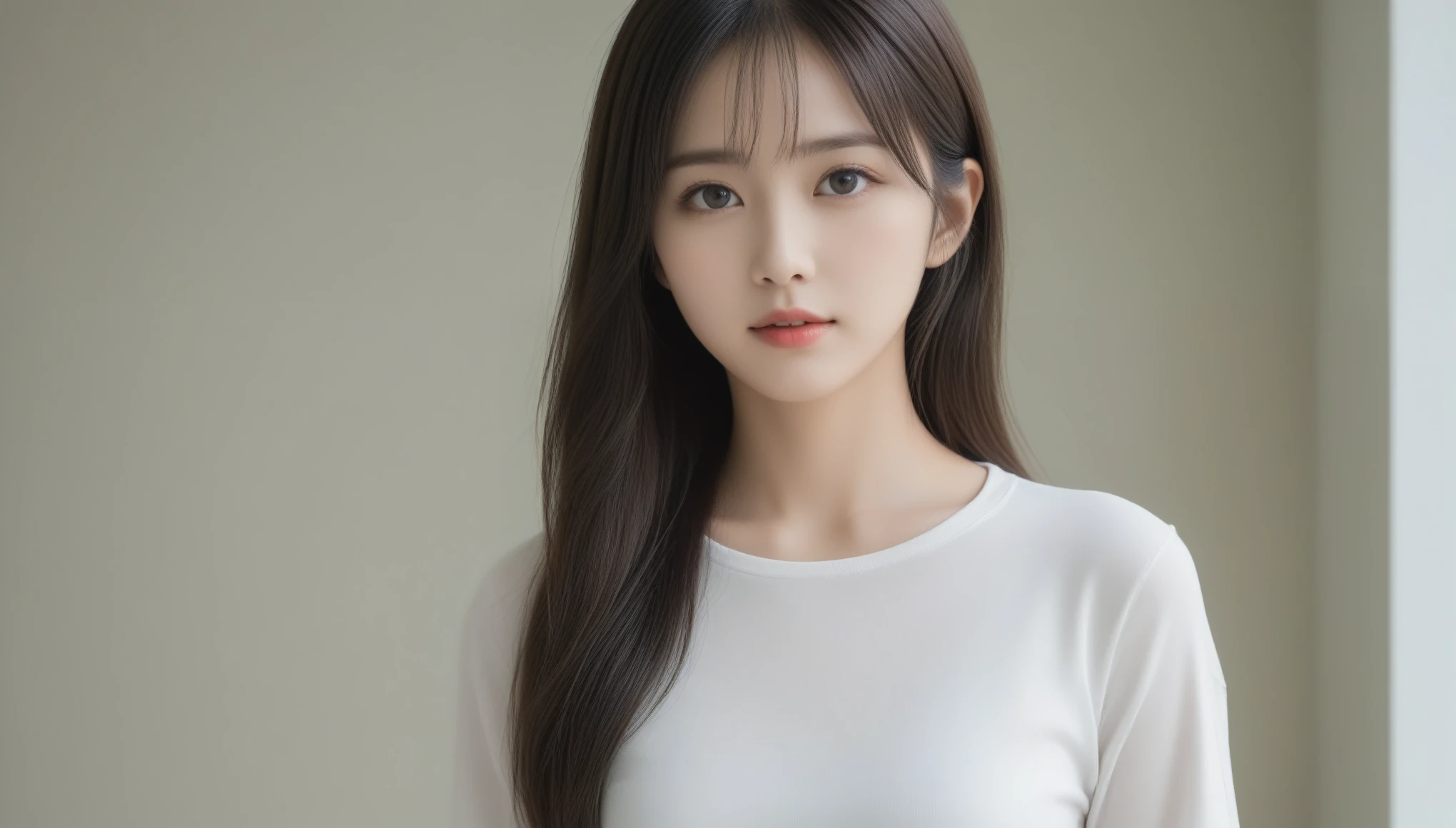 8k, Ultra-high resolution, Highest quality, masterpiece, 三分割法によるphotograph,Surreal, photograph, 1 Girl, (16 years old:1.3), pretty girl, Cute Face, Beautiful eyes in every detail, 細かくdetailedに,masterpiece,One Girl:1.2, Japan Female Announcer,extream close up,glaring,Black Hair,Messy hair,Hair over one eye,Station platform,風景photograph,Clean and modest clothing,Natural Makeup,Realistic Skin, Perfect and beautiful face ,完璧でCute Face, Skin with attention to detail, Perfect limbs、Narrow waist、Thin legs),Looking at the audience、beauty,Long neck、(((Ideal body type))),A cup small breasts :2,Portraiture:2,Perfect Anatomy,鮮明なdetailed,detailed,Surreal,Light and shadow,dappled sunlight