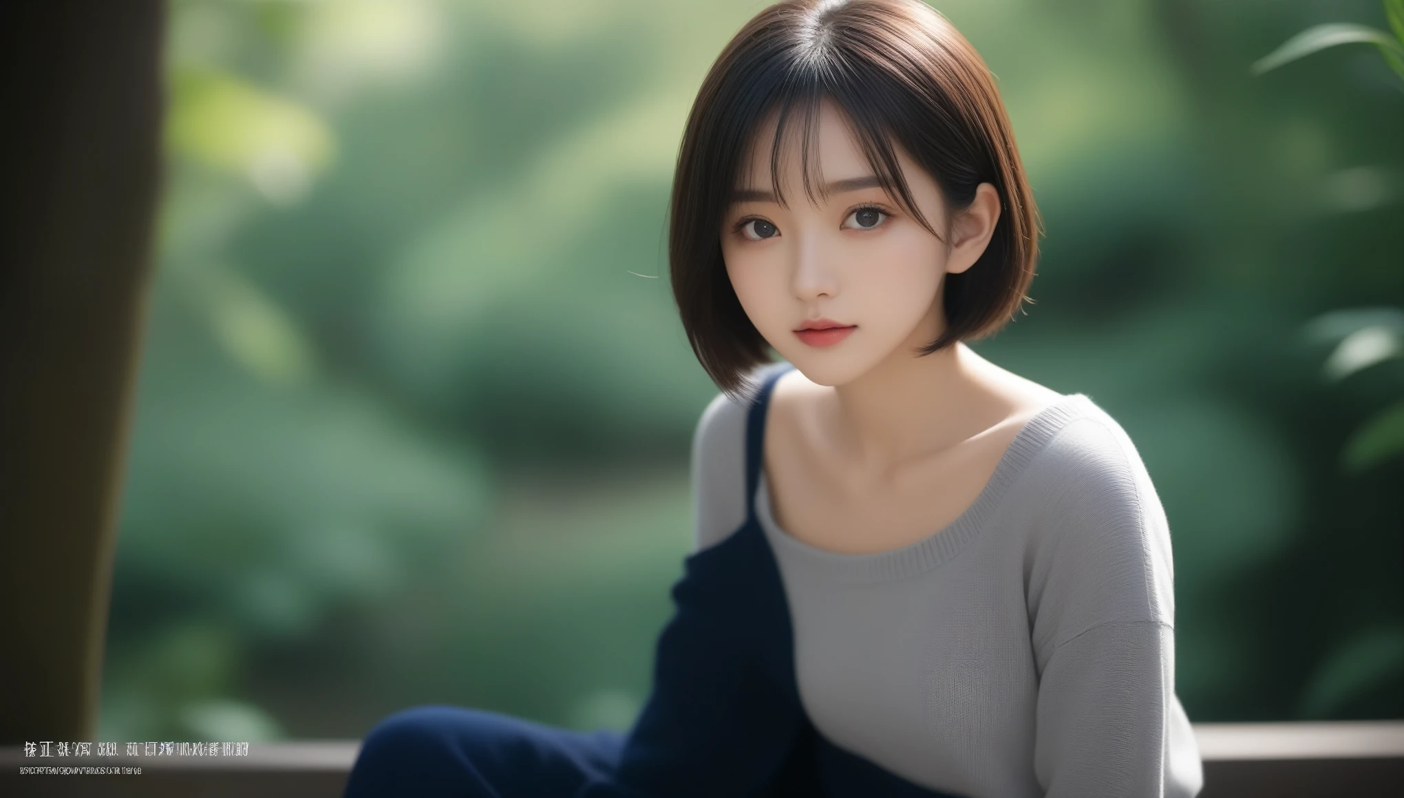 8k, Ultra-high resolution, Highest quality, masterpiece, 三分割法によるphotograph,Surreal, photograph, 1 Girl, (:1.3), pretty girl, Cute Face, Beautiful eyes in every detail, 細かくdetailedに,masterpiece,One Girl:1.2, Japan Female Announcer,extream close up,glaring,Black Hair,Wavy bob,Station platform,風景photograph,Clean and modest clothing,Natural Makeup,Realistic Skin, Perfect and beautiful face ,完璧でCute Face, Skin with attention to detail, Perfect limbs、Narrow waist、Thin legs),Looking at the audience、beauty,Long neck、(((Ideal body type))),A cup small breasts :2,Portraiture:2,Perfect Anatomy,鮮明なdetailed,detailed,Surreal,Light and shadow,dappled sunlight