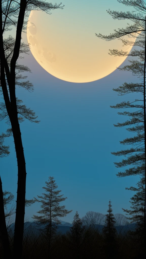 masterpiece, best quality, ultra detailed, highres, extremely detailed CG, high quality, 4k, 8k, HDR, BREAK majestic owl perched on a branch, golden eyes glowing, feathers intricately detailed, wise expression, nocturnal predator, BREAK enormous golden full moon in the background, celestial body, luminous and radiant, dominating the night sky, BREAK starry night sky, twinkling stars, wispy clouds, mystical atmosphere, BREAK dark silhouettes of trees, forest landscape, mysterious and enchanting, BREAK dramatic lighting, moonlight casting shadows, ethereal glow, BREAK cinematic composition, rule of thirds, balanced framing, BREAK digital art style, fantasy illustration, photorealistic details, BREAK rich color palette, golden hues, deep blues, dark purples, BREAK high contrast, sharp focus, intricate details visible in feathers and moon surface, BREAK wallpaper aspect ratio, suitable for desktop or mobile background