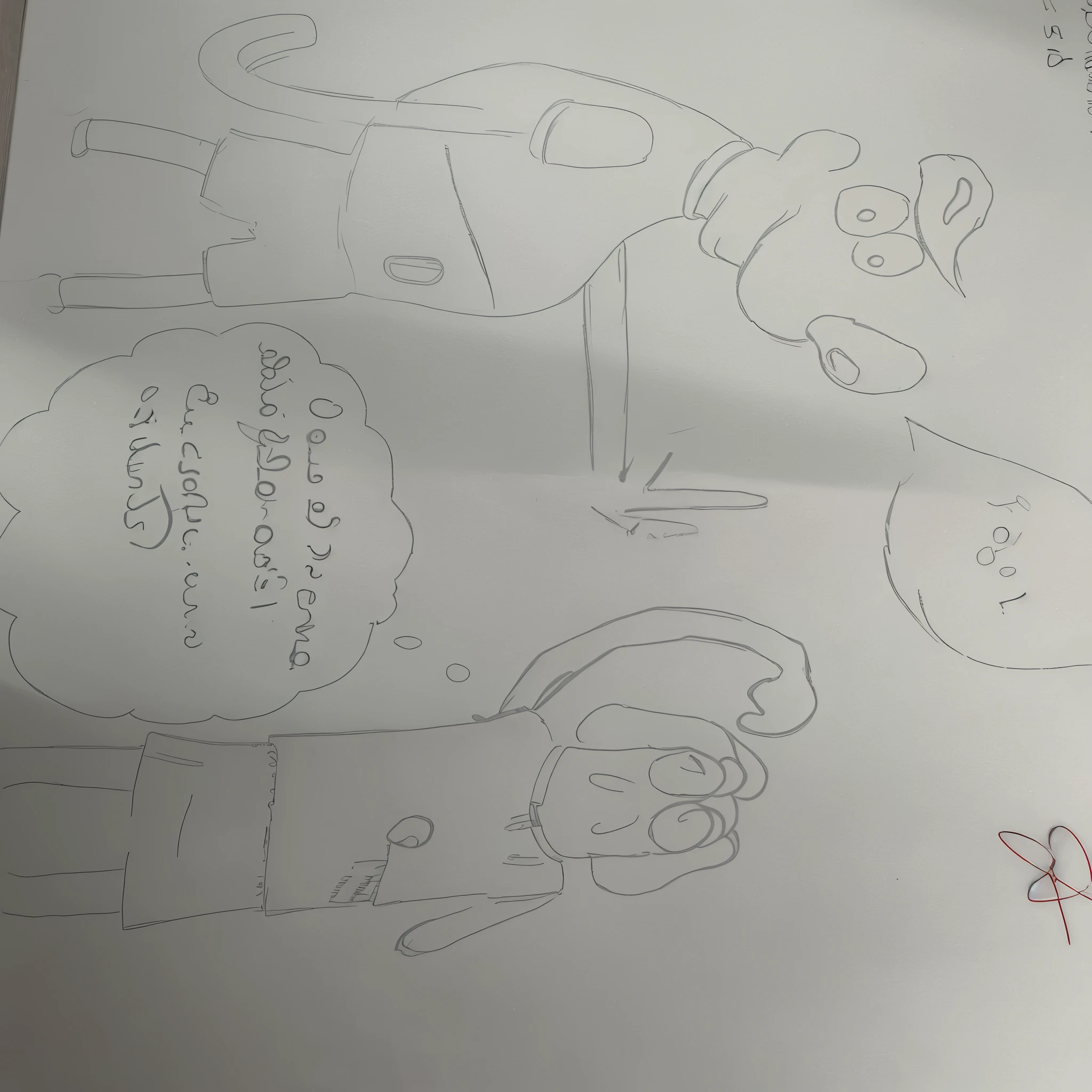 Cartoon of a man making the letter L with his hand to another man who had an accident and his arm was bandaged and completely weakened 