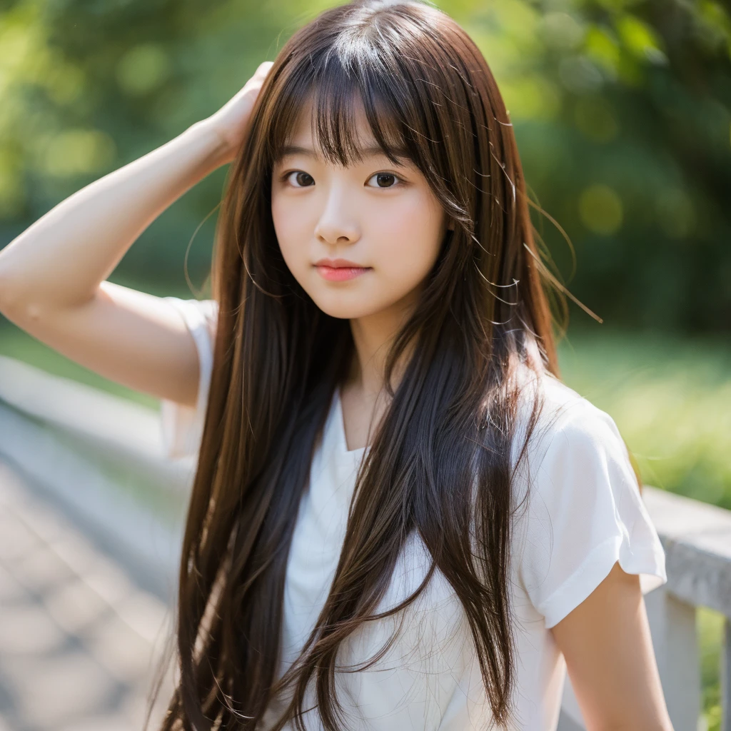 Young girl, long hair