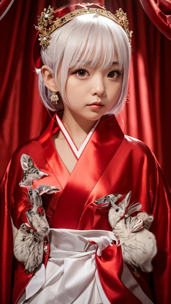 Wearing a rabbit costume