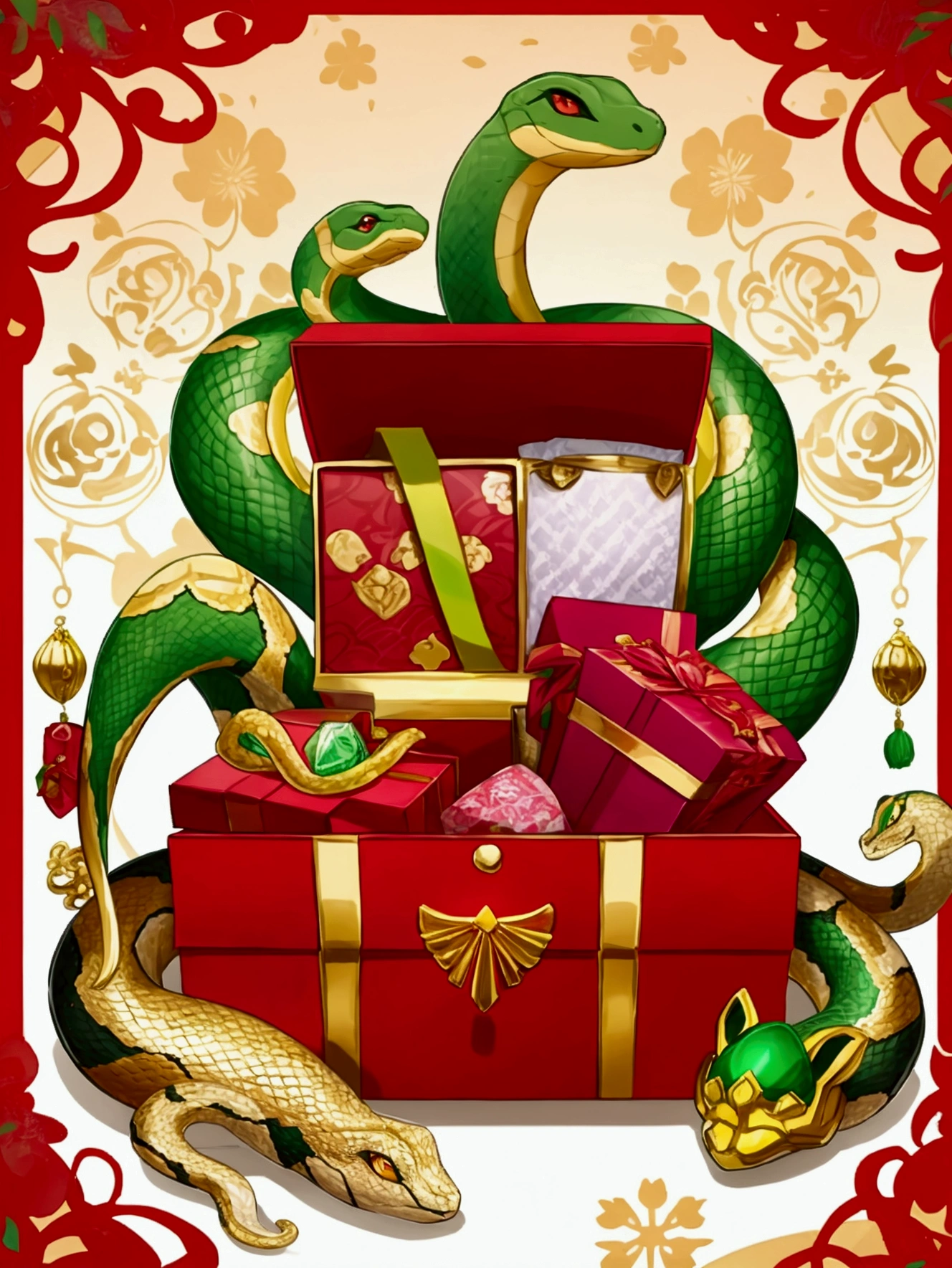 Snake Year God of Wealth Lucky Bag Gift Box