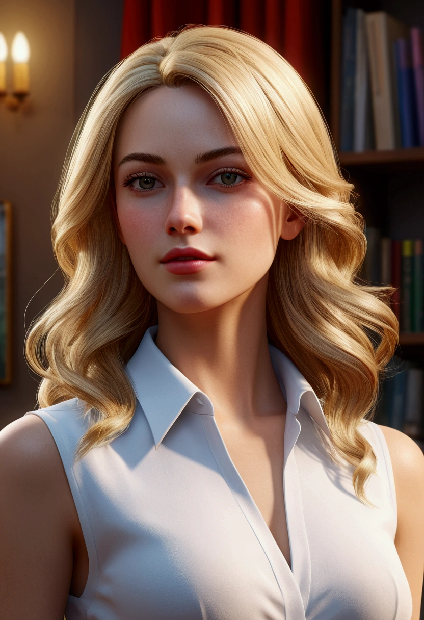 masterpiece, Highest quality, (Highly detailed CG Unity 8k wallpaper) (Highest quality), (Best illustrations), blonde,Beauty,business,front、career woman,adult(Highest quality, Amazing details: 1.25), (alone), Vivid and colorful paintings
