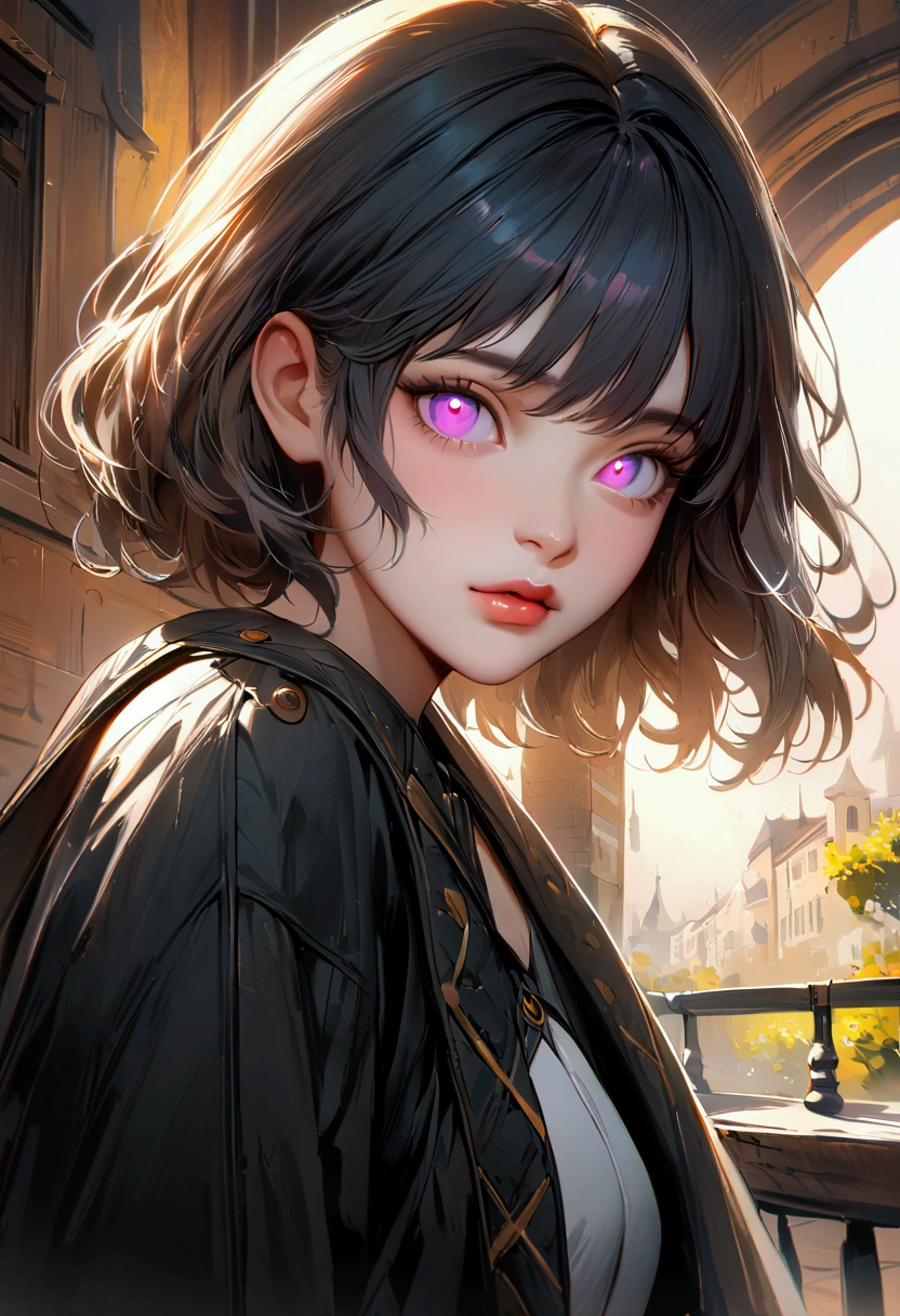 (Realistic painting style:0.9), ( painting style:0.9), (best quality), absurdres, looking at viewer, no pupils, (detailed eyes), alternate costume,(masterpiece), expressive eyes, perfect face, 1girl JK, score_9, score_8_up, score_7_up, score_6_up, source_anime, 1girl, solo, 