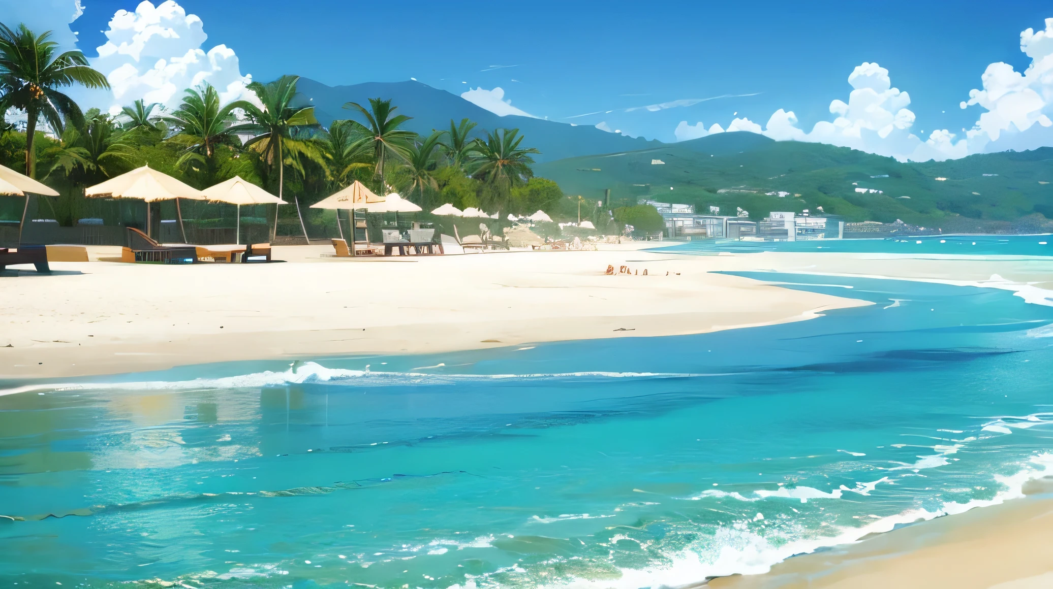 beach Anime style background, highly detailed,