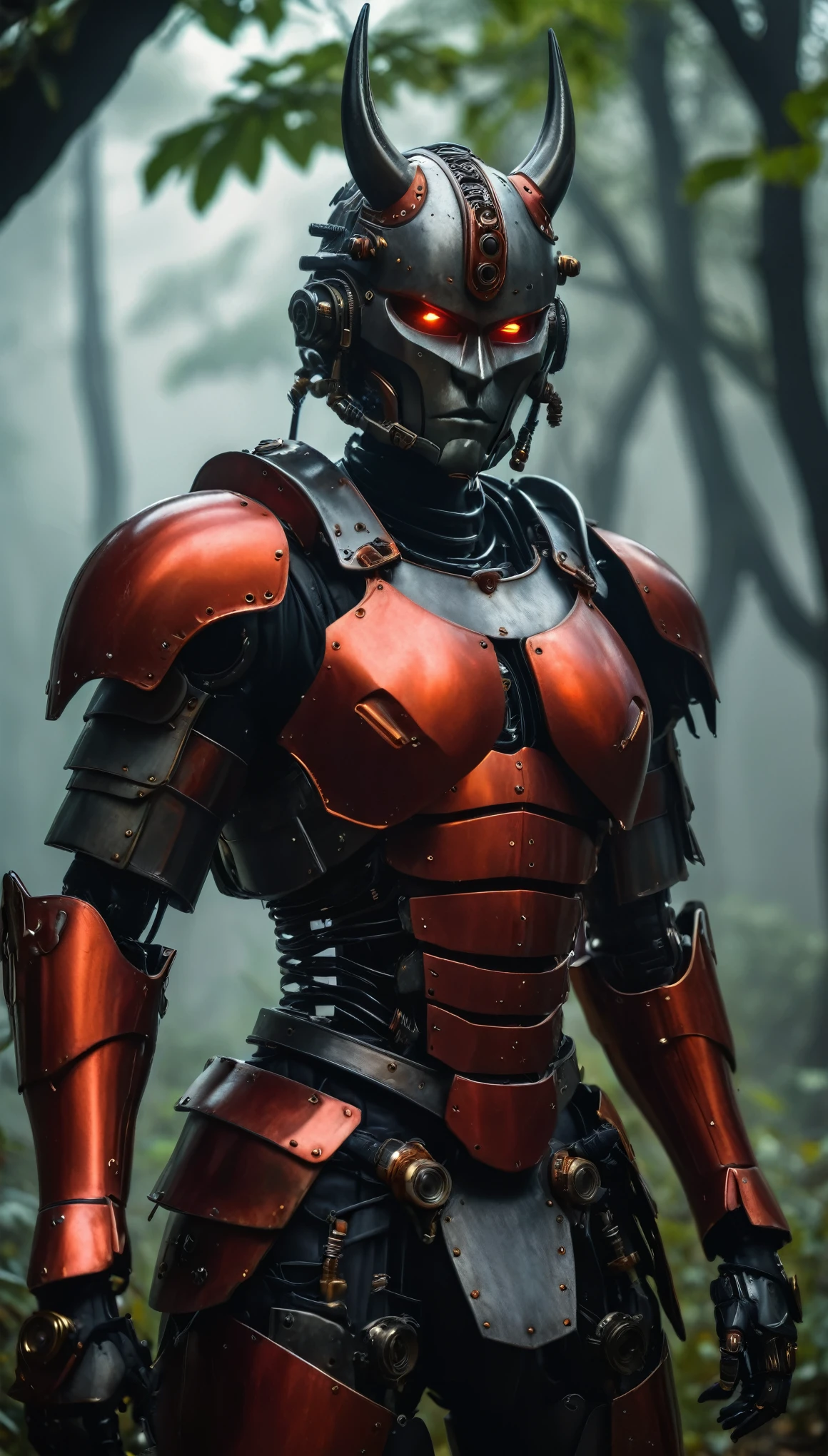 analog photo, hyper realistic, inspired by Beksinski, shot on Canon EOS 1D X Mark III, masterpiece, Equatorial Guinea Samurai cyborg robotic demon warrior, samurai cyberpunk armor, dynamic action pose, built of metal red gilded armor, intrincate details, in old village scene, biomechanical, mechanical parts, chiaroscuro , hyper realistic,girl 18 years old, ((18 y.o)), pointed nose, masterpiece, best quality, realistic, bright lighting, ((grey eyes)), ultra high resolution, depth of field, (detailed face: 1.2), (detailed eyes: 1.2), (detailed background), (masterpiece: 1.2 ), (ultra detailed), (best quality), complex and complete cinematics, photography, (gradients), colorful, seductive, (fit body), (light skin), slim waist, ((curvy hips)), standing next to him,
biomechanoid organic structures, aesthetic portrait, Fantasy Dream Art, Shadow play, light, mist, moody, mysterious, glossy hair, earthy, vivid, cinematic, Film light, Hyper detailed, Hyper realistic, masterpiece, atmospheric, High resolution, Vibrant, High contrast, dark angle, 8k, HDR, 500px