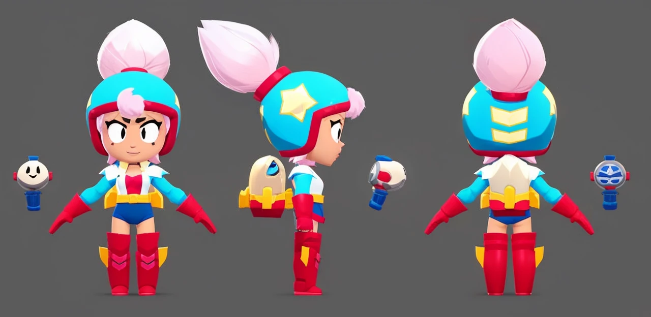 Super hero skin for the fighter Janet from the game Brawl stars 