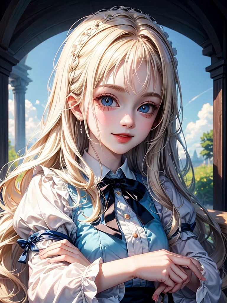delicate Big eyes I have long hair Cute girl smile Alice in Wonderland