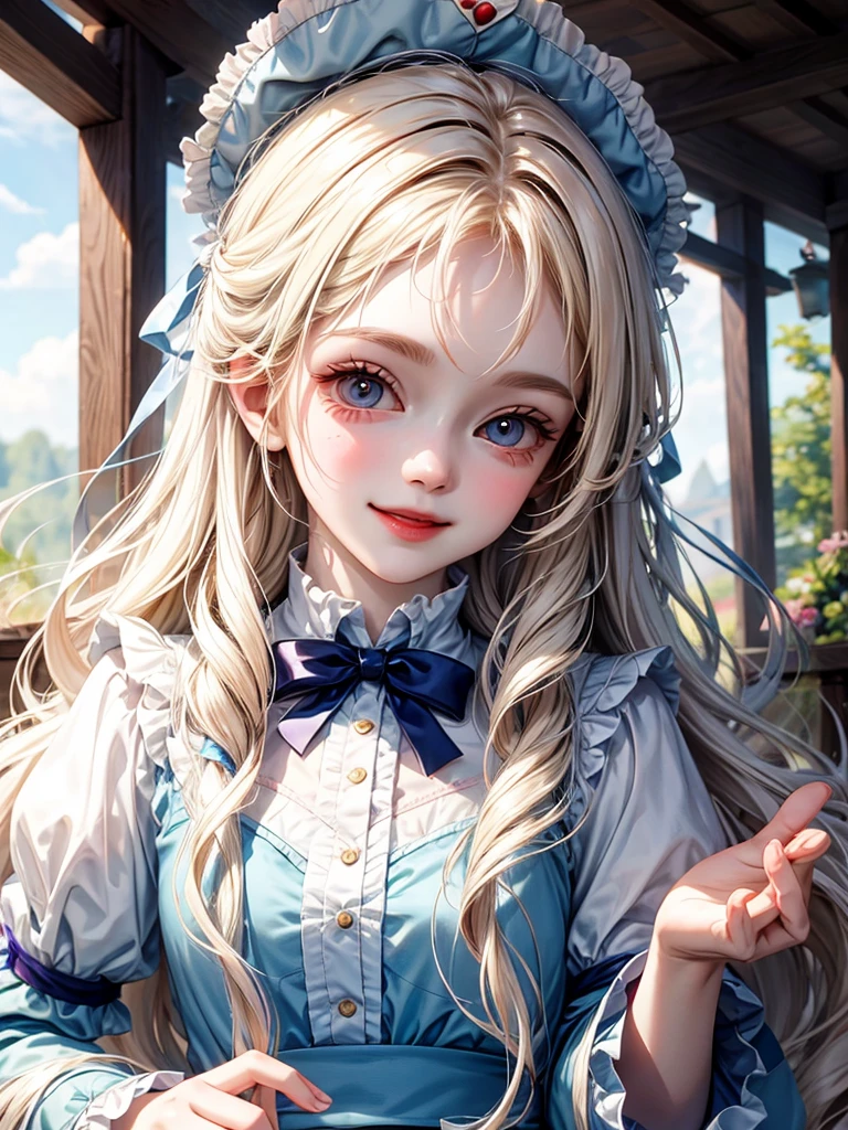 delicate Big eyes I have long hair Cute girl smile Alice in Wonderland