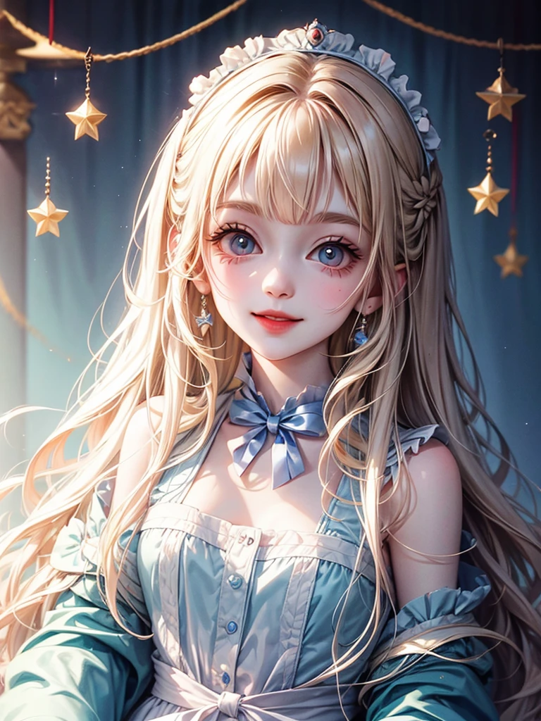 delicate Big eyes I have long hair Cute girl smile Alice in Wonderland
