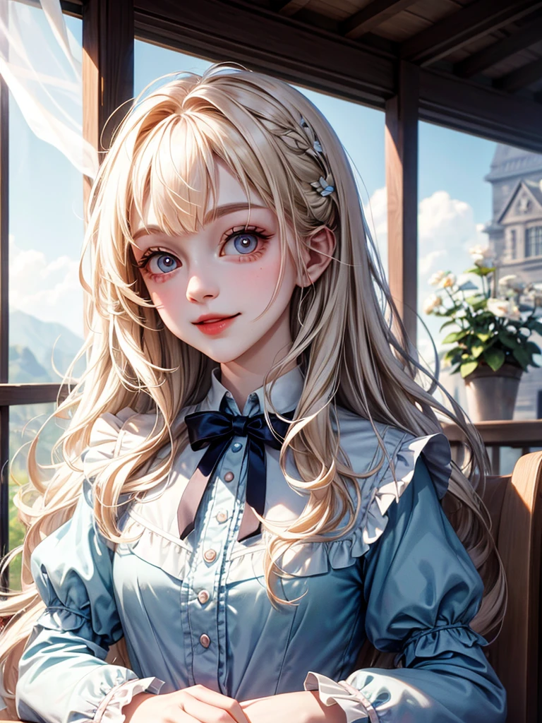 delicate Big eyes I have long hair Cute girl smile Alice in Wonderland