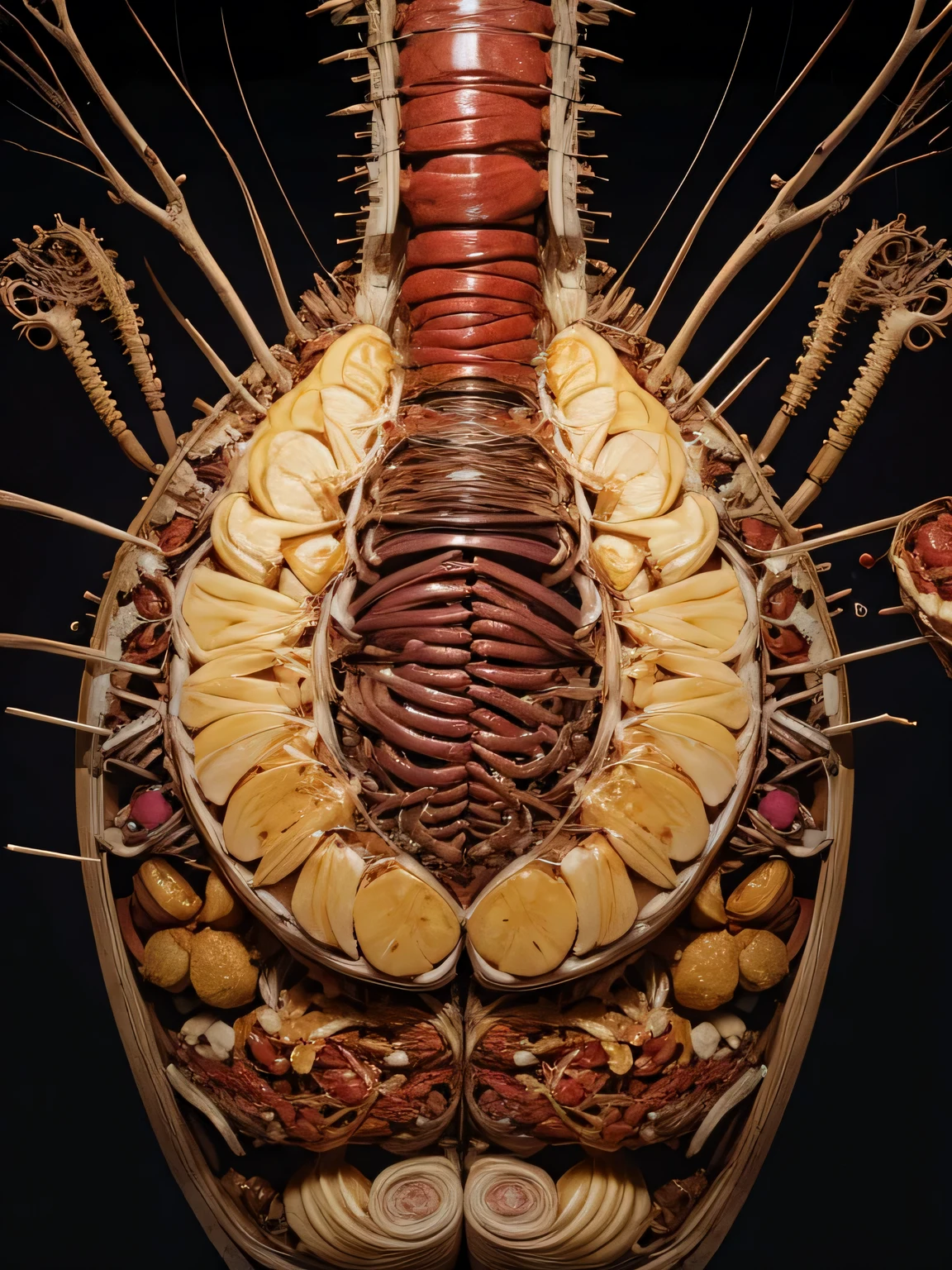 A dissected digestive system