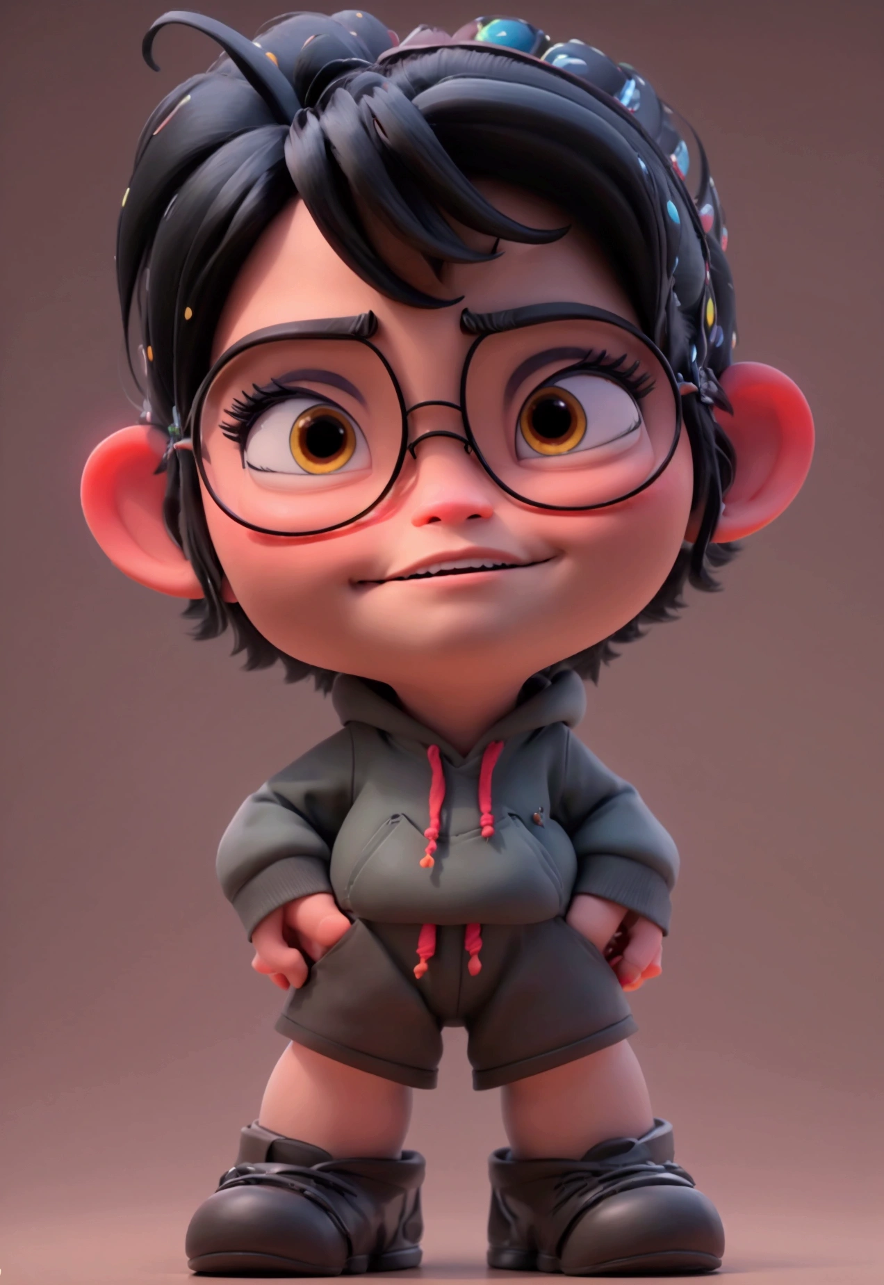 Cartoon character of a man wearing black glasses and a blue shirt, um personagem animado, Caractere estilizado, animation style rendering, 3D estilizado, Arnold Maya render, 3 d render stylized, toon render keyshot, Personagem 3D, Personagem 3D, 3d rendering stylized, 3 d character render, personagem de desenho animado, Personagem de close up, Pose de personagem, (Estilo Pixar) (master part:1.2) (Bokeh) (best quality) (pele detalhada) (textura detalhada) (8k) (argila) (Cinematic lighting) (foco nítido，Senta e vaza a parte superior do corpo