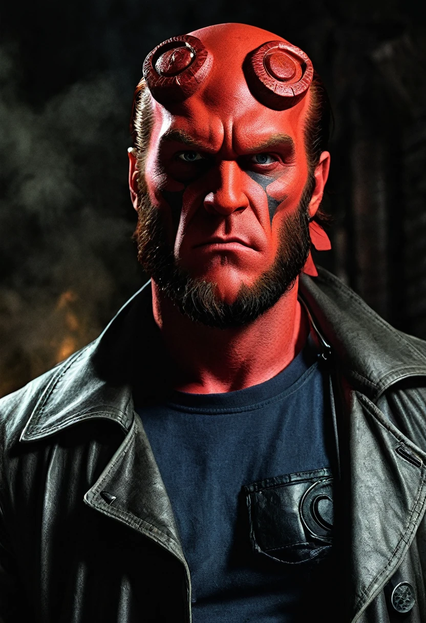 Jack Kesy  as Hellboy realistic as movie description