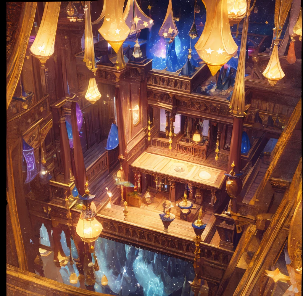 fantasy tavern, night, stars, mystic, high res, ultrasharp, 8K, masterpiece,
