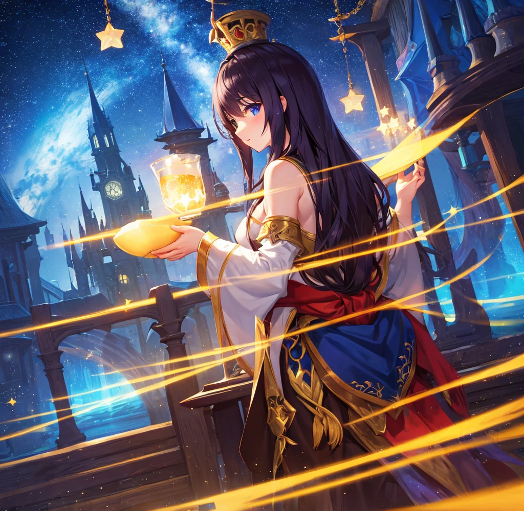fantasy tavern, night, stars, mystic, high res, ultrasharp, 8K, masterpiece,