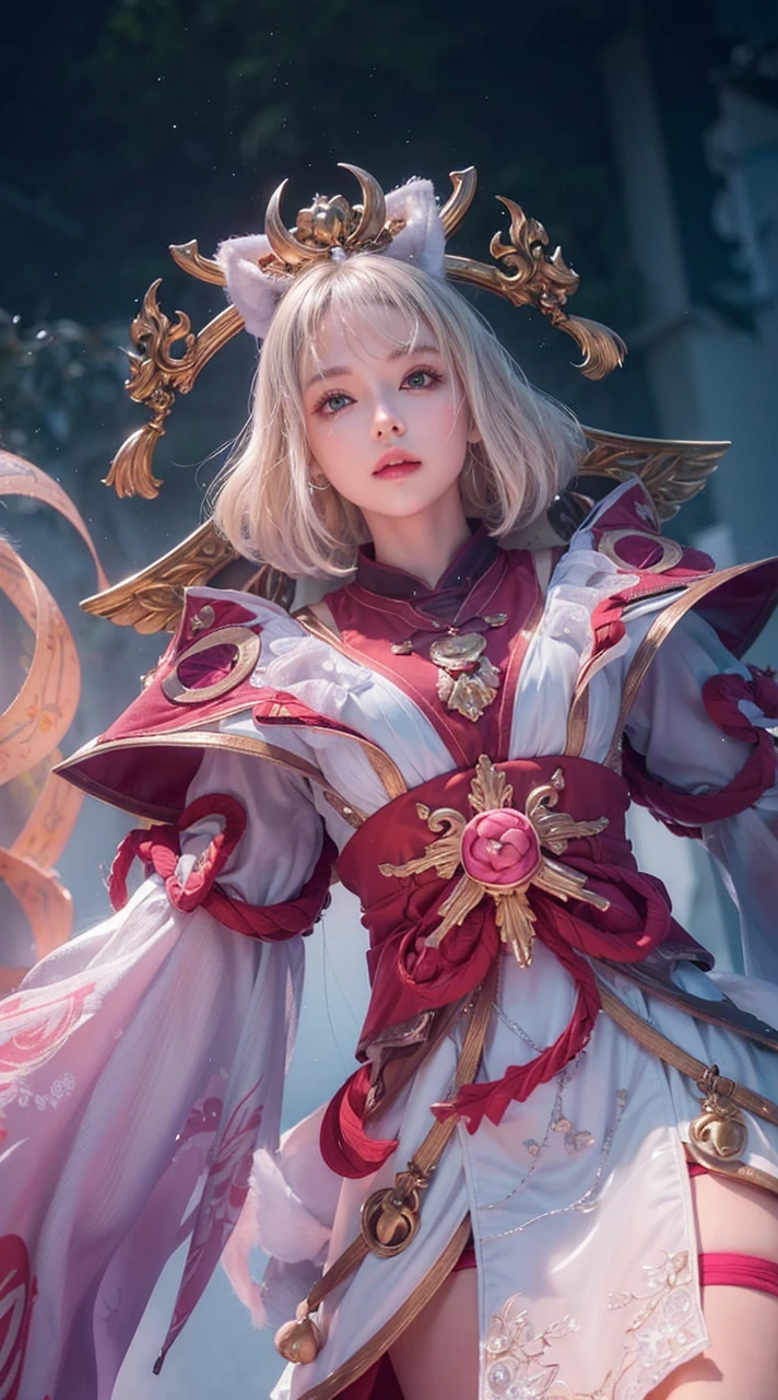 1 girl, solo, cute, looking at viewer, beautiful body, blush, (silver blonde short wavy hair), (small breast), (green eyes), very life-like eyes, stylish casual outfit, beautiful environment, highly detailed, masterpiece, best quality, highest quality, high resolution, (masterpiece:1.2), realistic lighting, incredible lighting