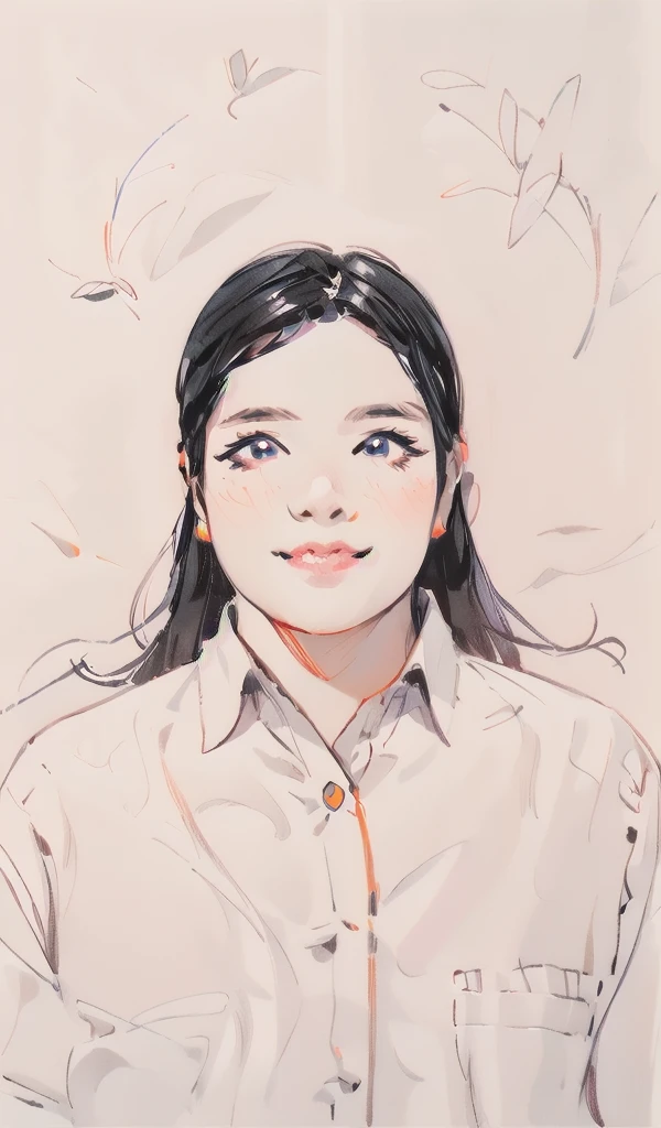 sam yang style (best quality:1.1), perfect anime illustration, detailed eyes, detailed face, a girl with black hair wearing white shirt, character design, rossdraws global illumination, sots art, Artgerm, crayon texture, sketch, painting