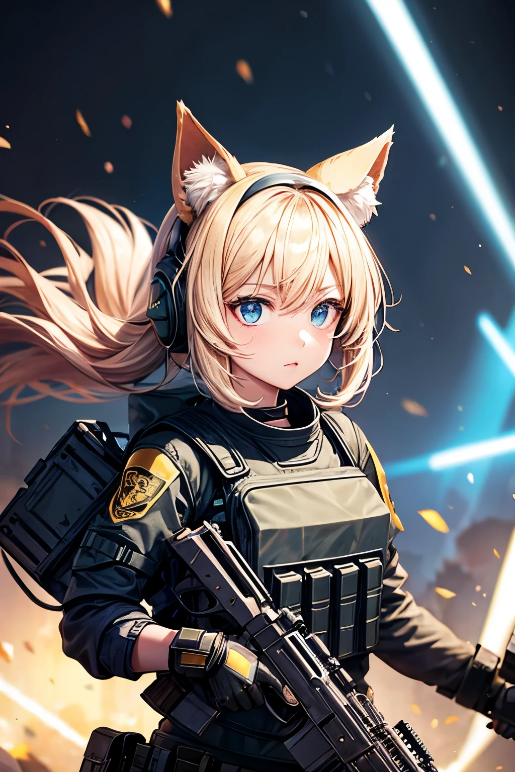 Girl，Animal ears，Shooterearms，Riot Shield