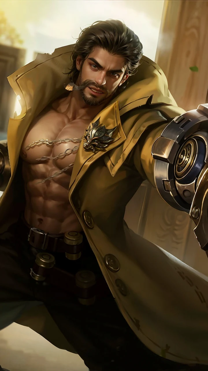 Best quality, masterpiece, detailed skin texture, detailed clothes texture, detailed face, super detail, 8k, intricate detail, 1 boy, The color doesn't change, Muscle guy, 1 guy