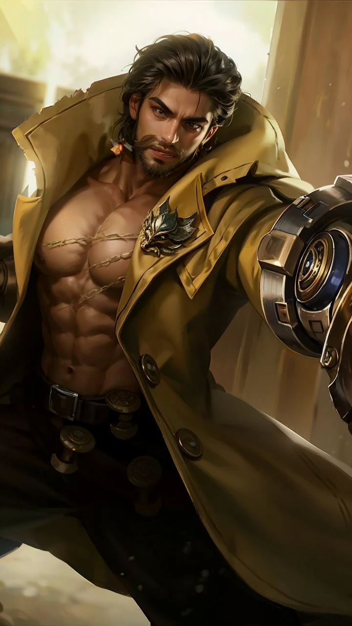 Best quality, masterpiece, detailed skin texture, detailed clothes texture, detailed face, super detail, 8k, intricate detail, 1 boy, The color doesn't change, Muscle guy, 1 guy