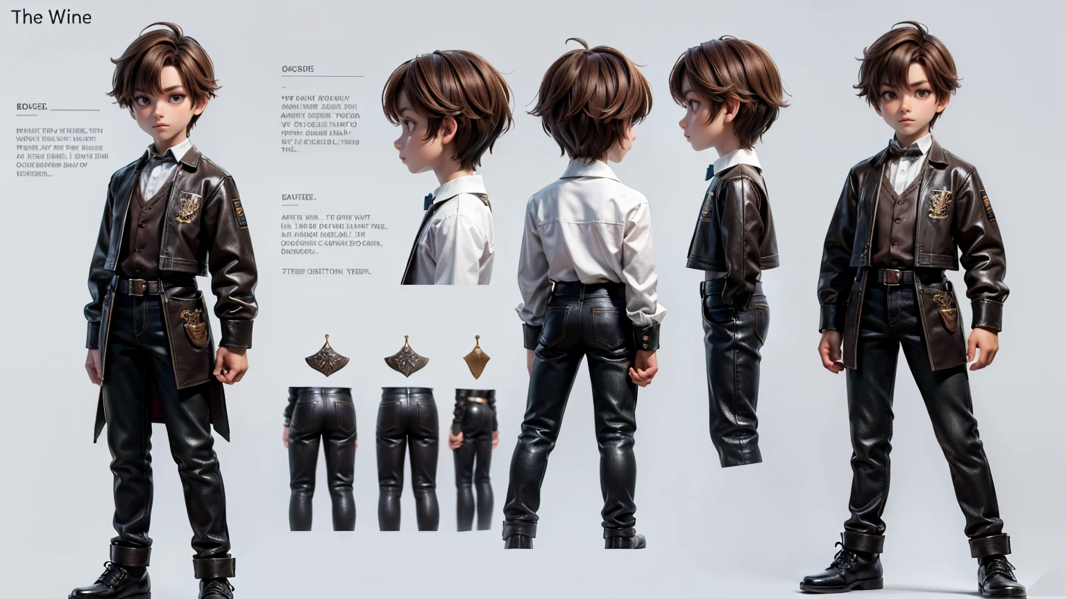 boy  wearing shirt  and pent wearing, full standing pose, short brown hairs, Character Sheet, , Full body, Simple white background, character reference sheet, Concept art, design sheet