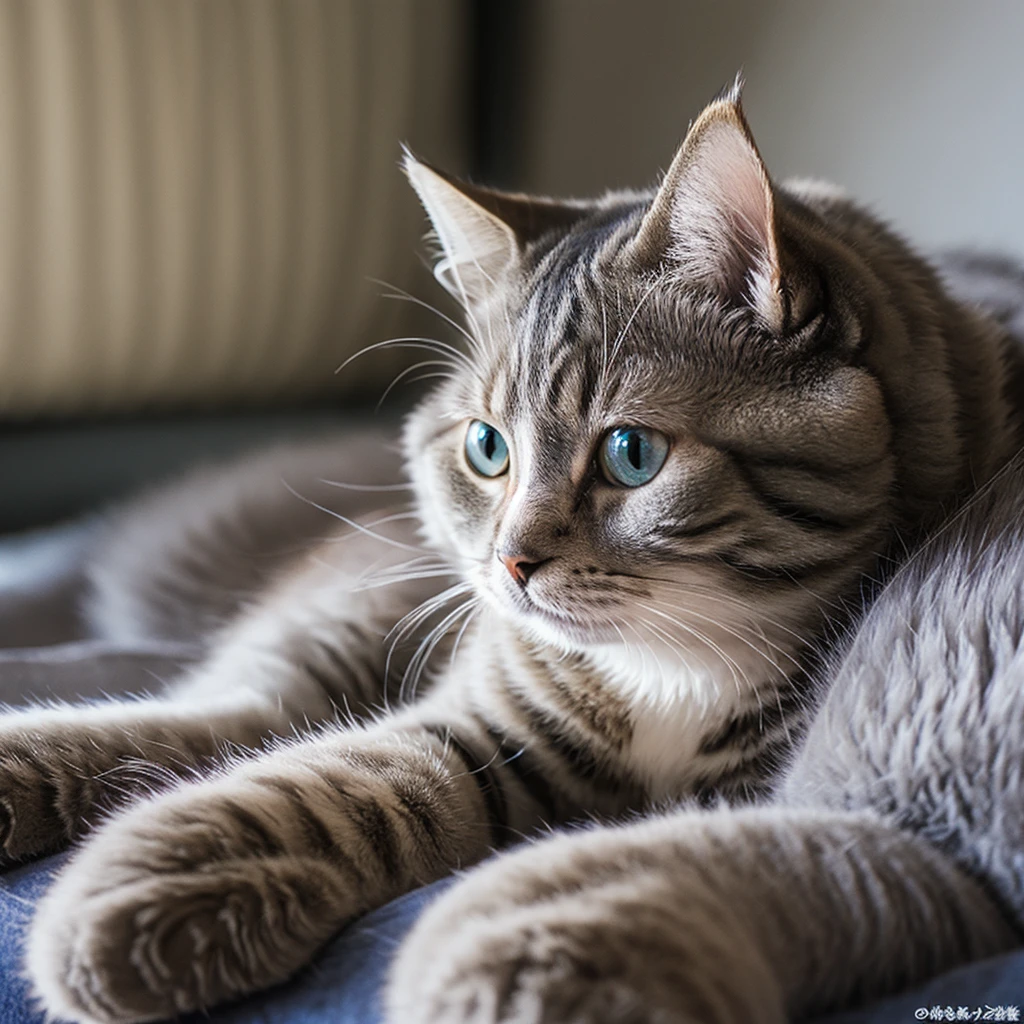 a cat with grey fur